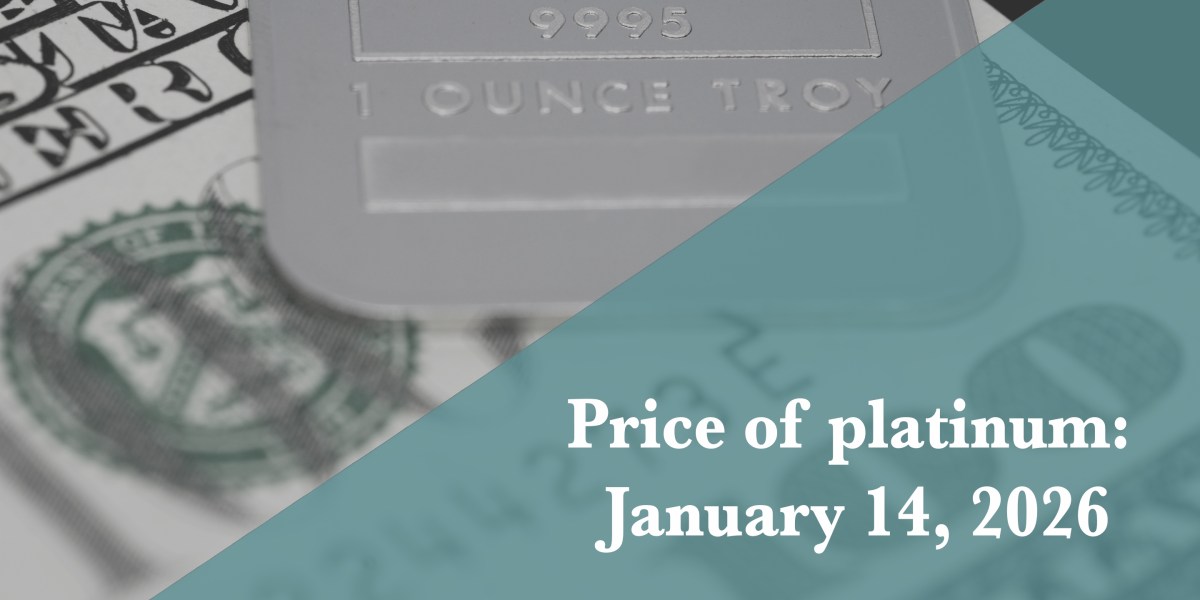Current price of platinum as of Wednesday, January 14, 2026