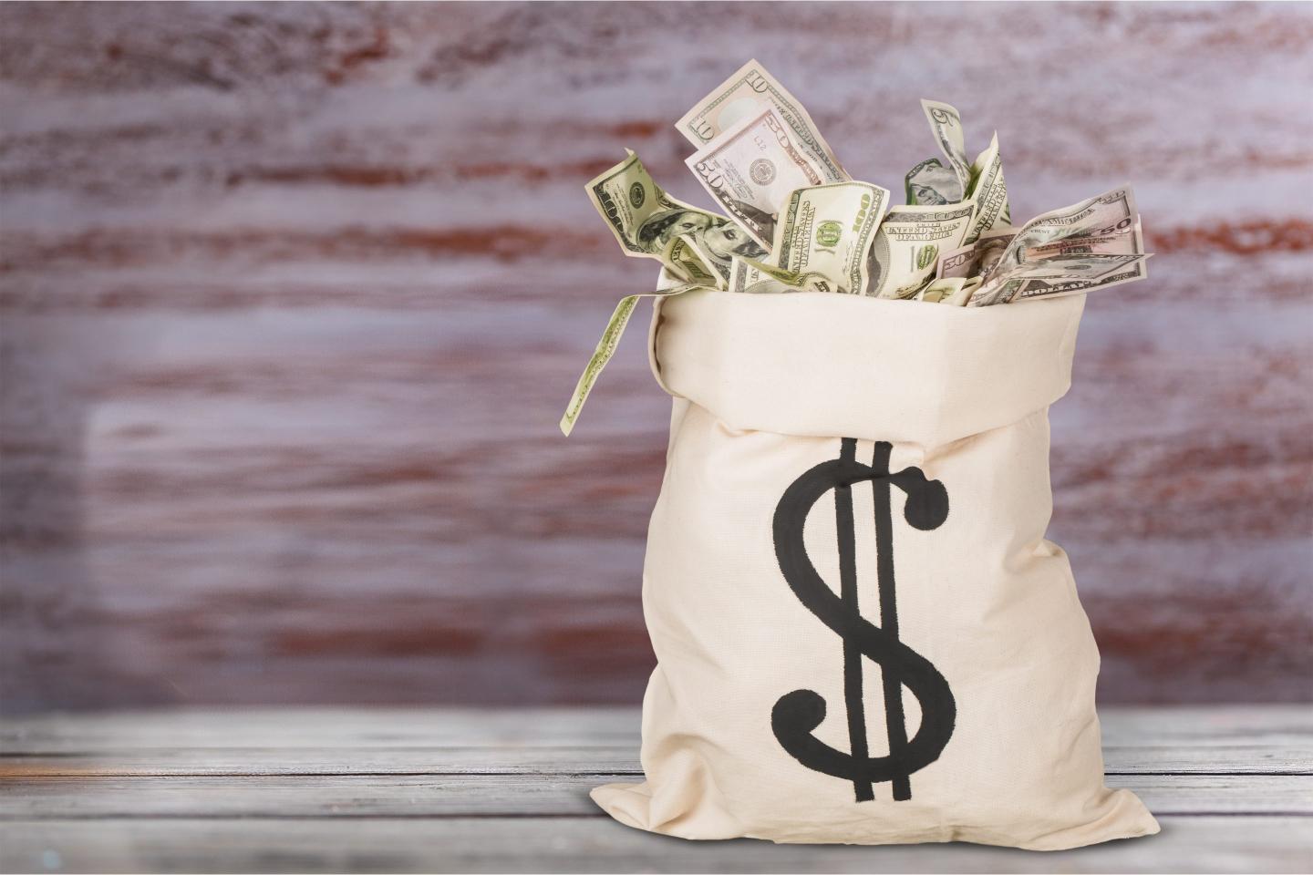 A bag of money.