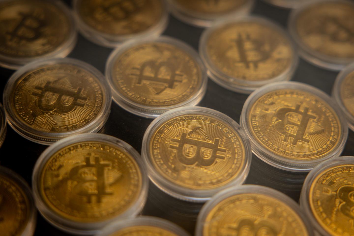 Artistic rendering of Bitcoins
