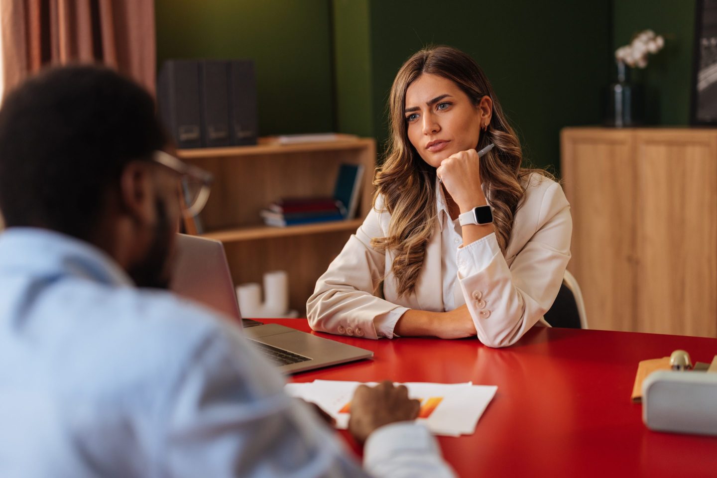 Hiring manager interviews applicant