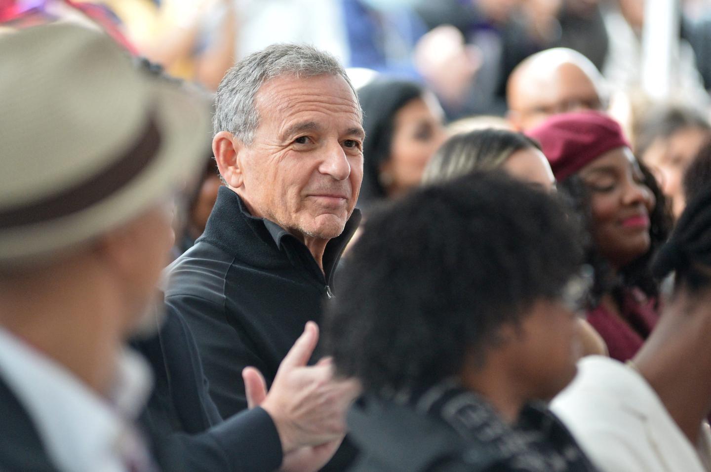 Disney CEO Bob Iger attends late actor Chadwick Boseman's posthumous Hollywood Walk of Fame Star ceremony in Los Angeles, Calif., on Nov.20, 2025.