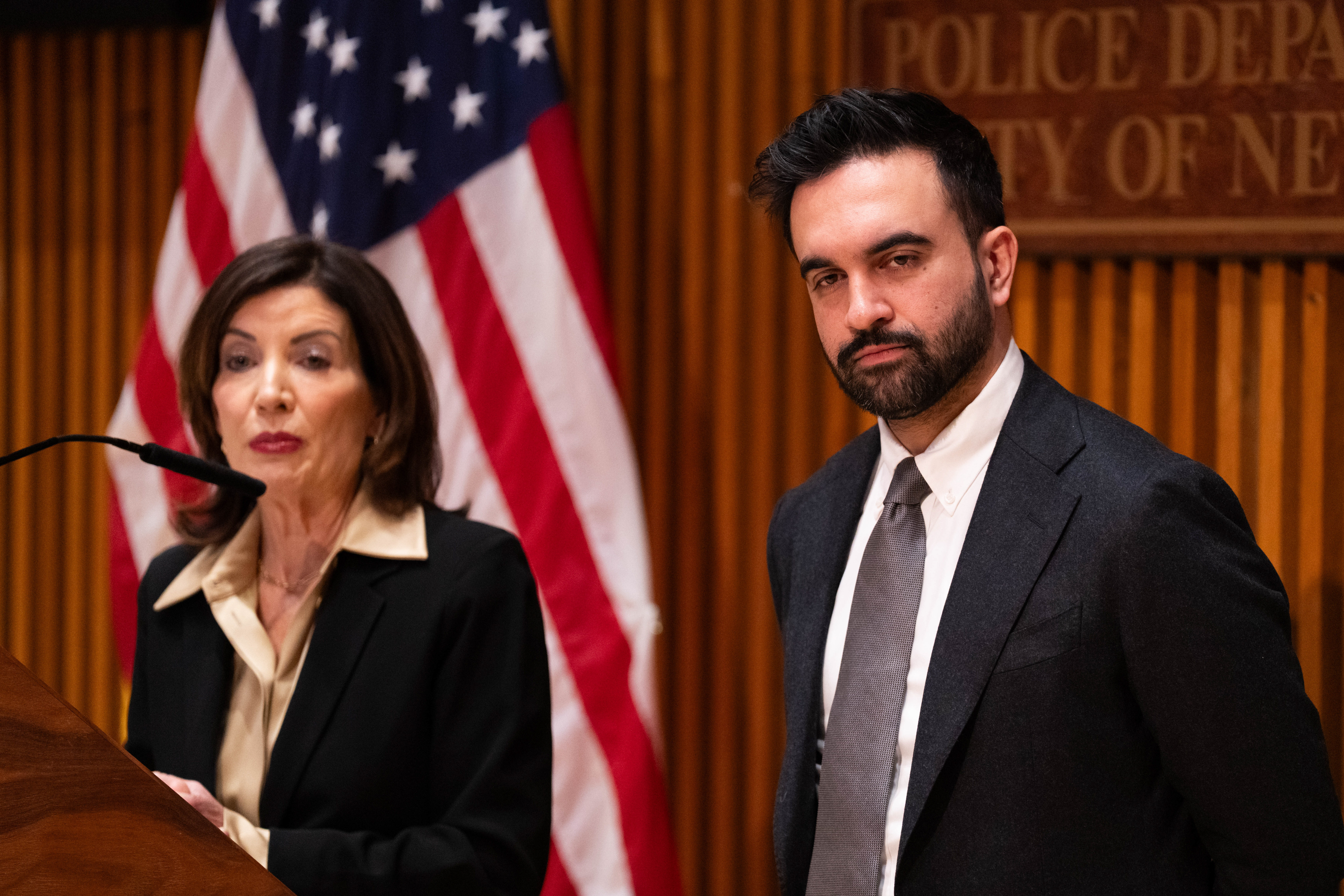 New York Gov. Kathy Hochul and New York City Mayor Zohran Mamdani.