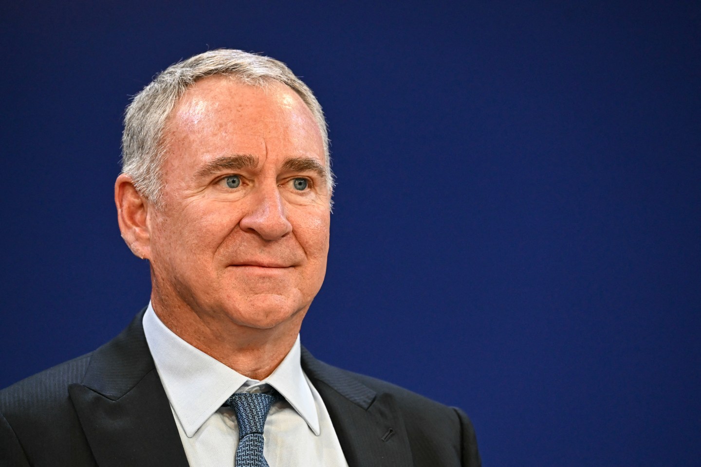 Founder and CEO of Citadel Ken Griffin looks on during the World Economic Forum (WEF) annual meeting in Davos on January 21, 2026.