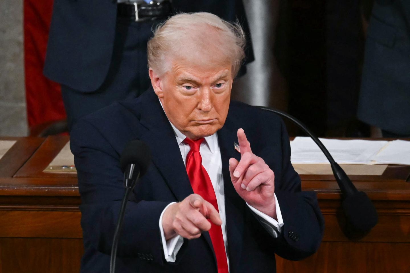 President Donald Trump pictured during his 2026 state of the union address.