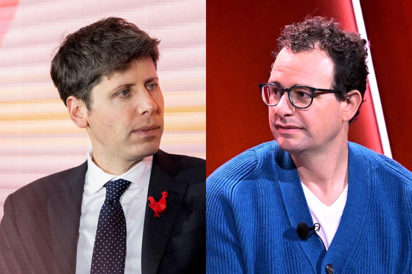 Side-by-side photos of OpenAI CEO Sam Altman and Anthropic CEO Dario Amodei