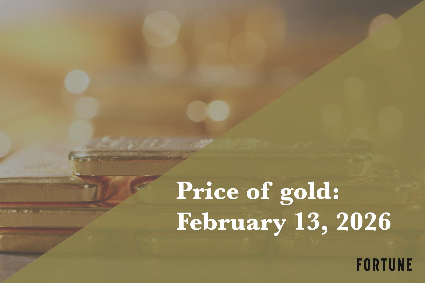 Current price of gold as of February 13, 2026