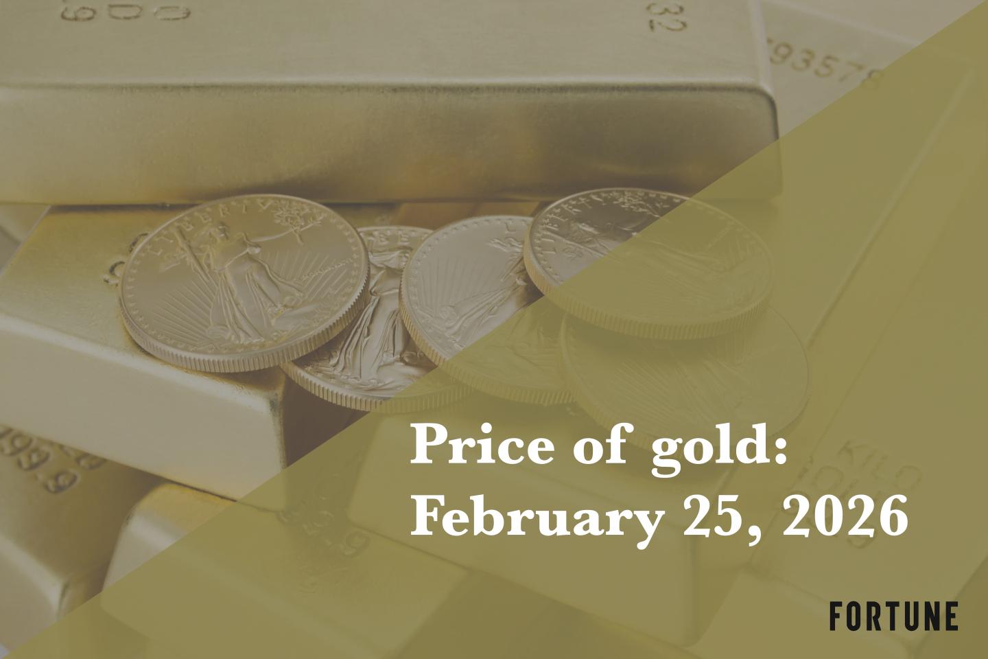Current price of gold as of February 25, 2026