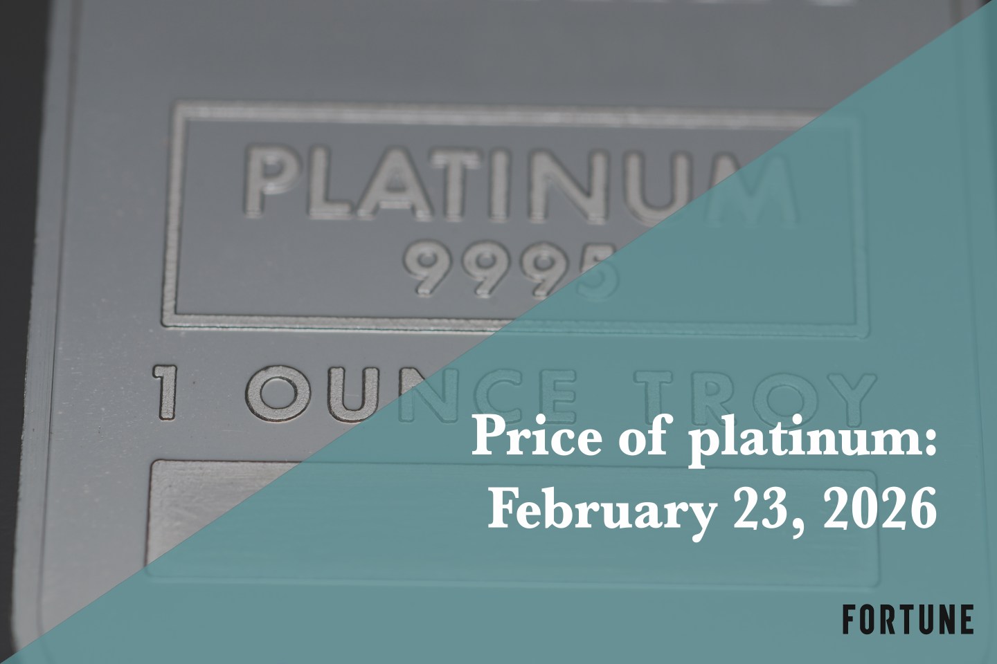 Current price of platinum as of Monday, February 23, 2026