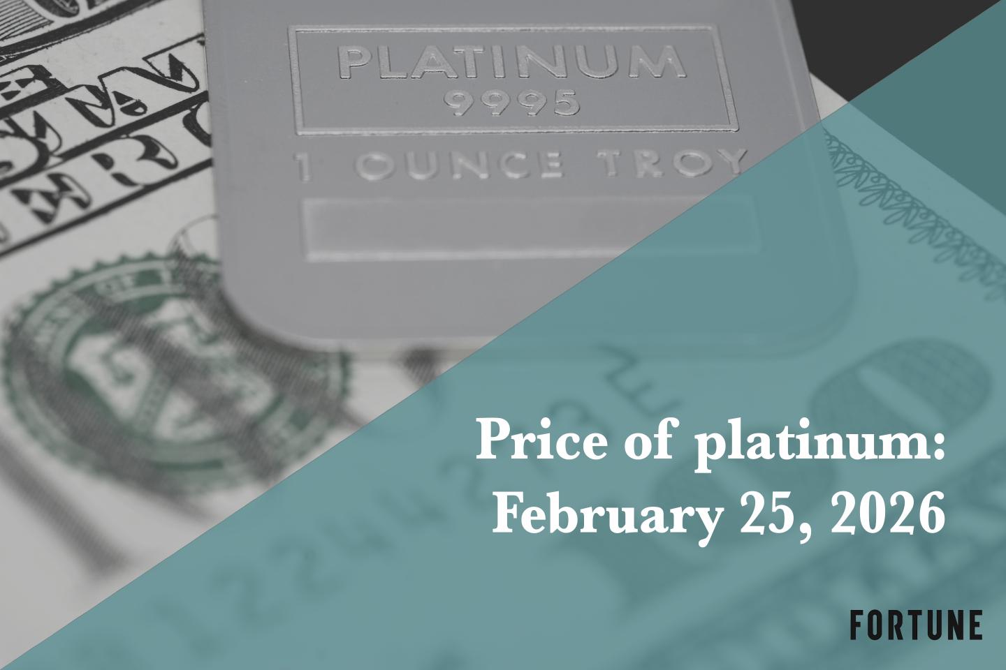 Current price of platinum as of Wednesday, February 25, 2026