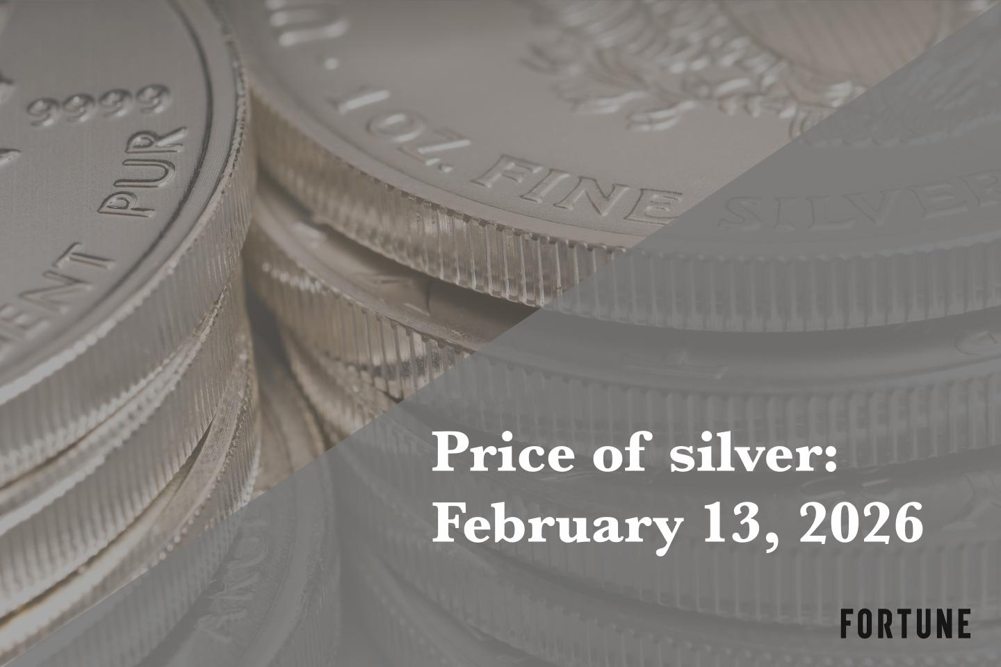 Price of silver February 13, 2026