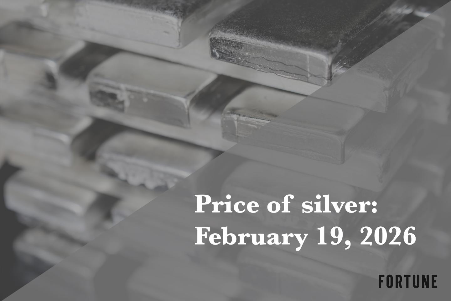 Current price of silver as of Thursday, February 19, 2026