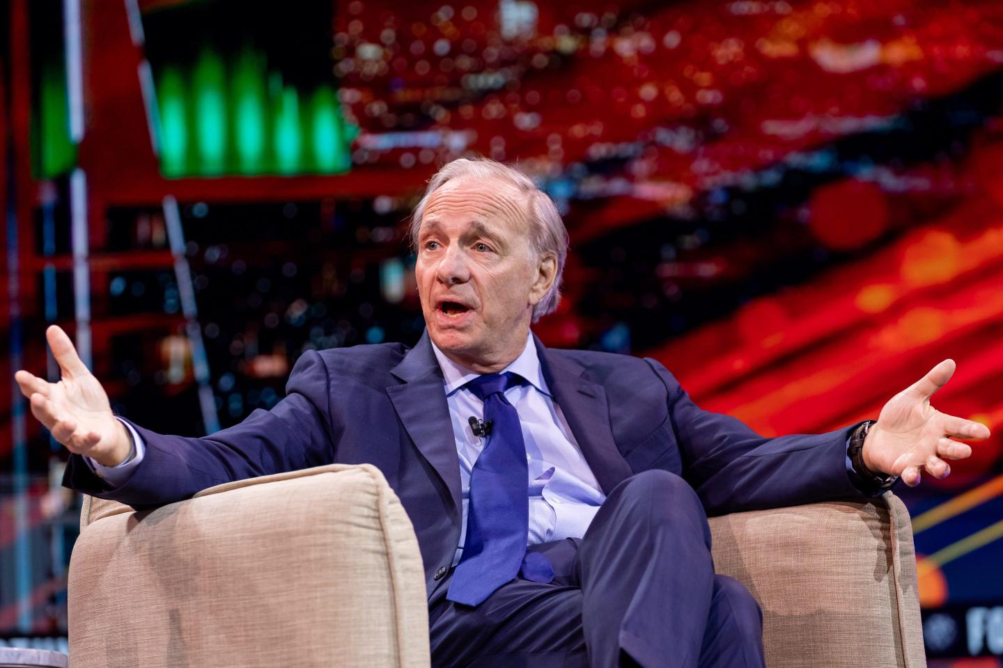 Bridgewater founder Ray Dalio speaking at the Fortune Global Forum in Riyadh, Saudi Arabia on Oct. 27, 2025.