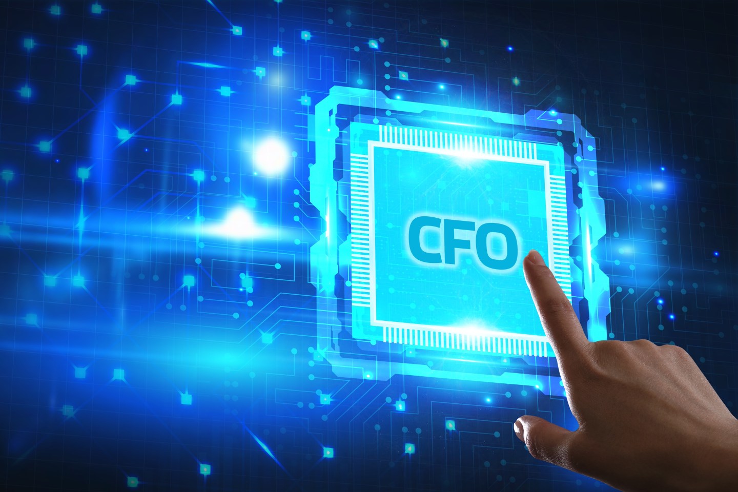 CFO - digital technology concept. Business, Technology, Internet and network concept.