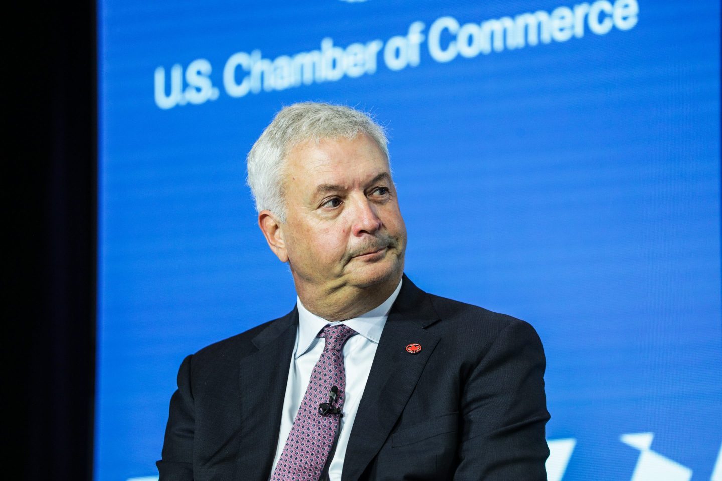 Michael Rousseau, president and chief executive officer of Air Canada, during the US Chamber of Commerce's Global Aerospace Summit in Washington, D.C., US, on Thursday, Sept 15, 2022. The summit will provide a forum for the industry's top leaders to publicly discuss the most pressing topics in air and space, according to the organizers. Photographer: Valerie Plesch/Bloomberg via Getty Images