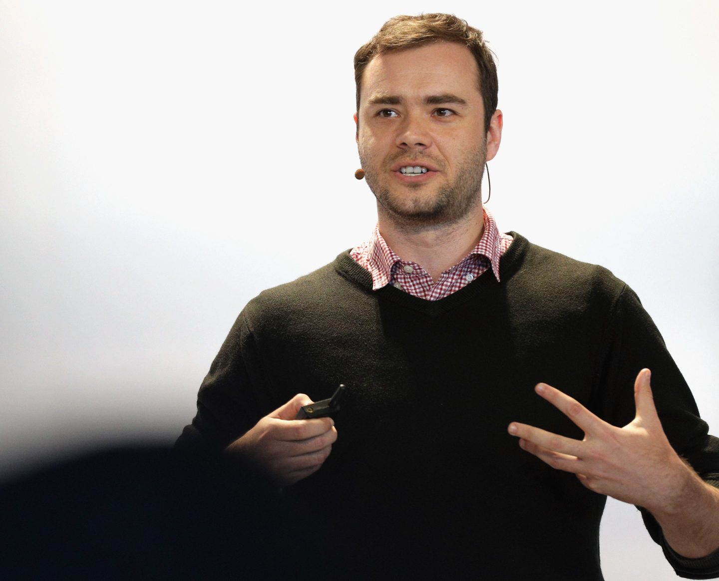 Photo of Andrej Karpathy giving a talk.