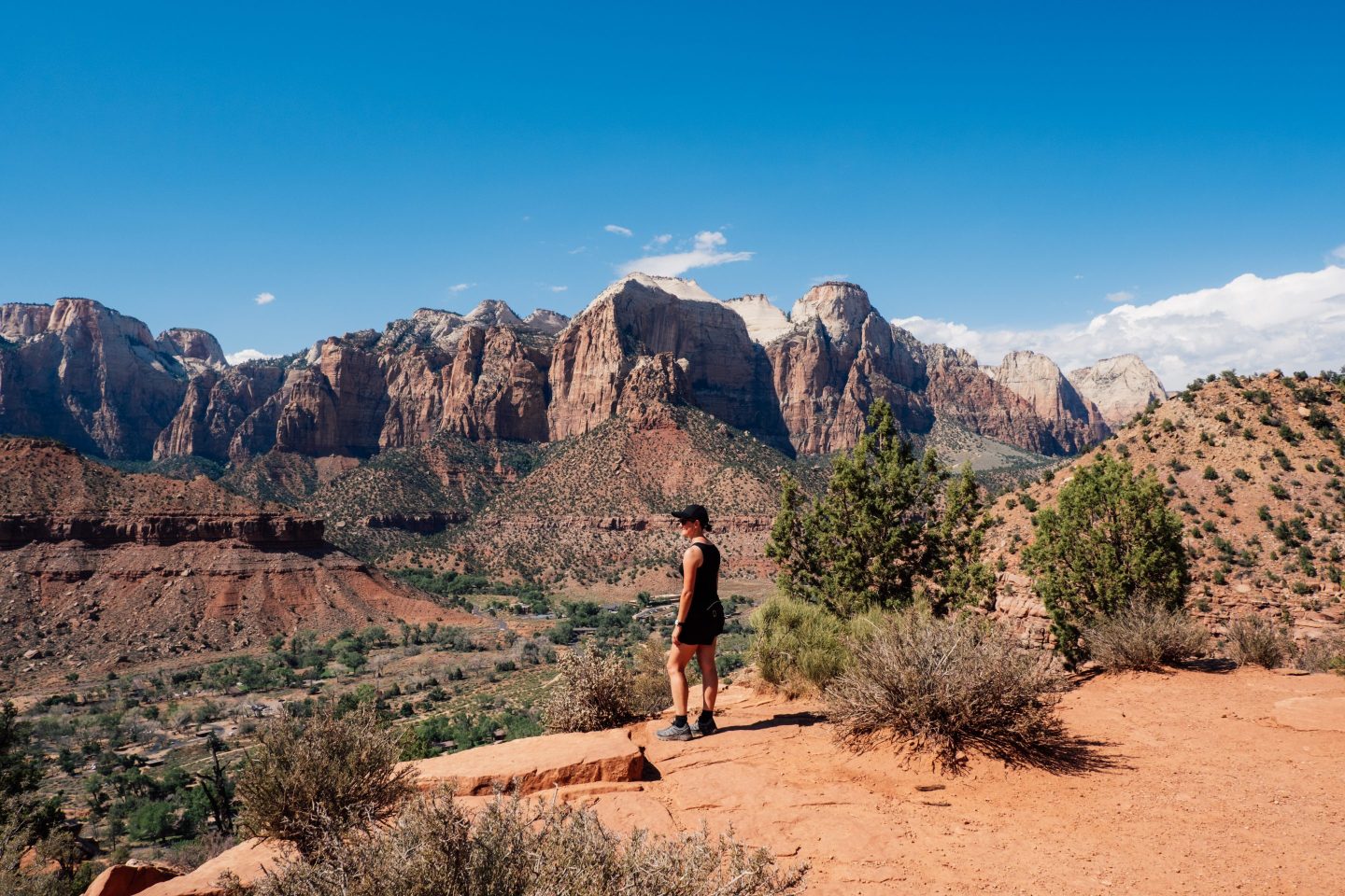 Women enjoying the view of the mountains at Zion