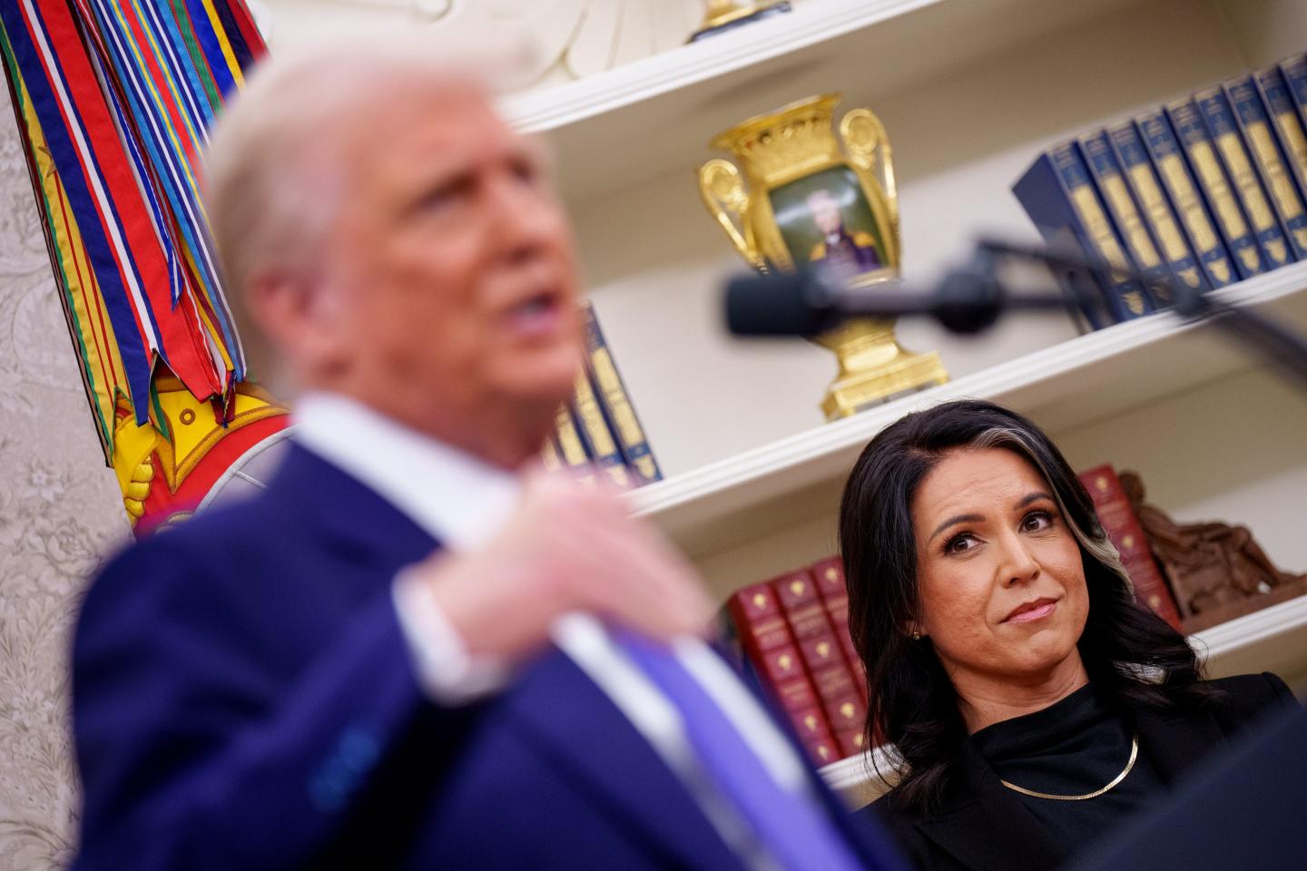 Director of National Intelligence Tulsi Gabbard with Trump
