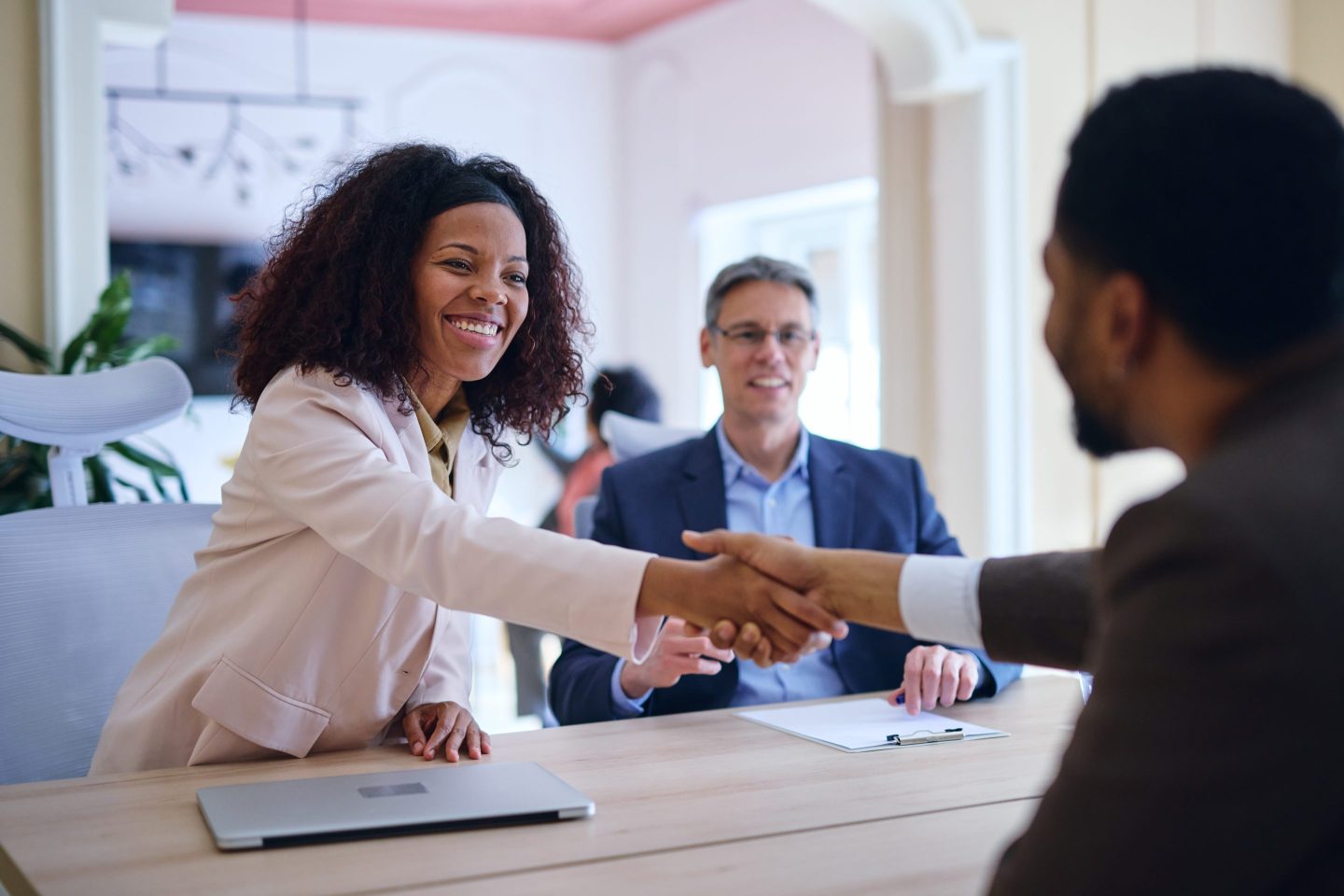 business people shaking hands