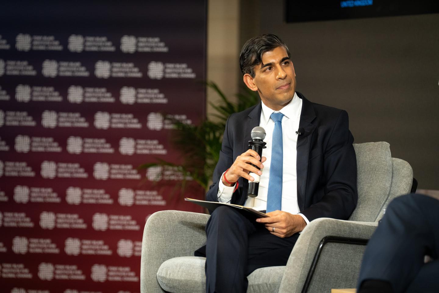 Rishi Sunak, former UK prime minister, speaks during an event organized by the Tony Blair Institute for Global Change on the sidelines of the AI Impact Summit in New Delhi, India, on Wednesday, Feb. 18, 2026.