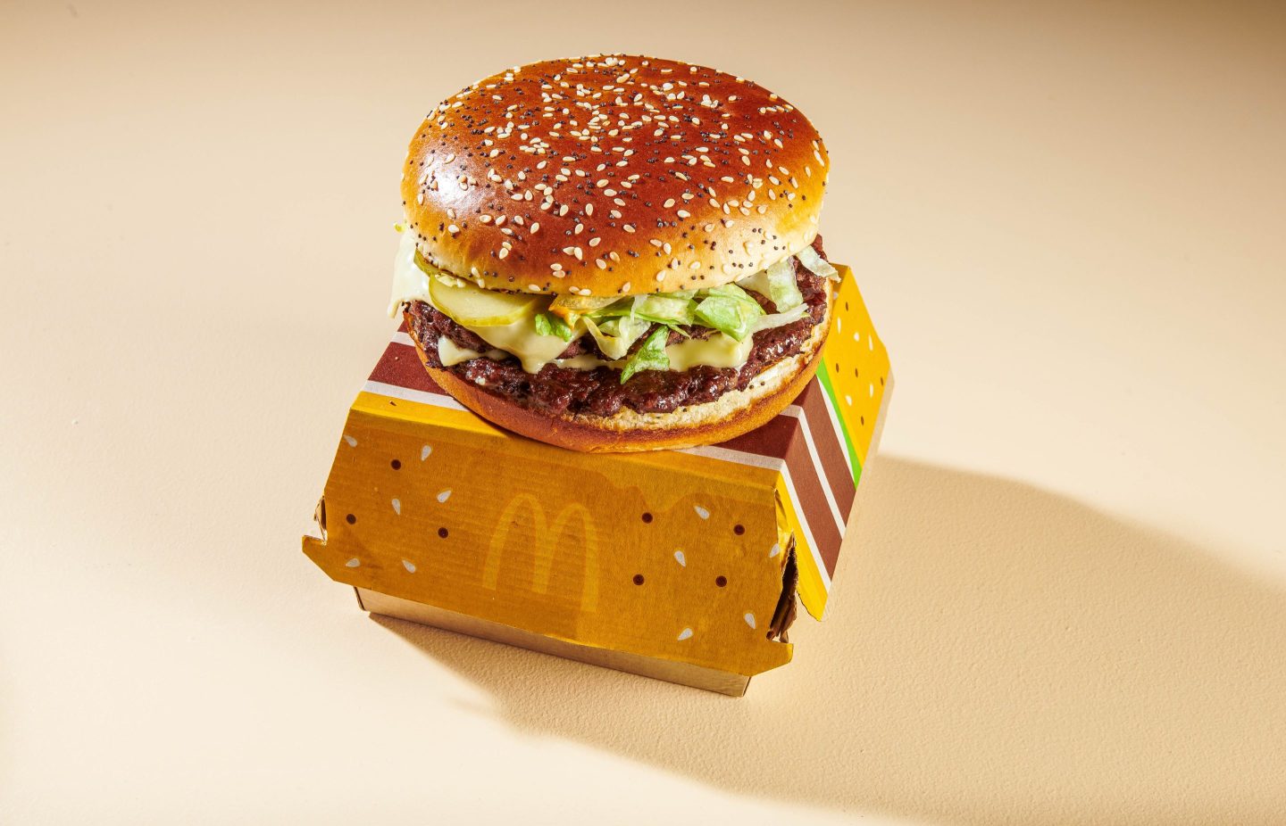WASHINGTON,DC - MARCH 3: The McDonald's Big Arch is a new, limited-time burger launching in the United States on March 3, 2026. (Photo by Rey Lopez; food styling by Lisa Cherkasky/For The Washington Post via Getty Images)