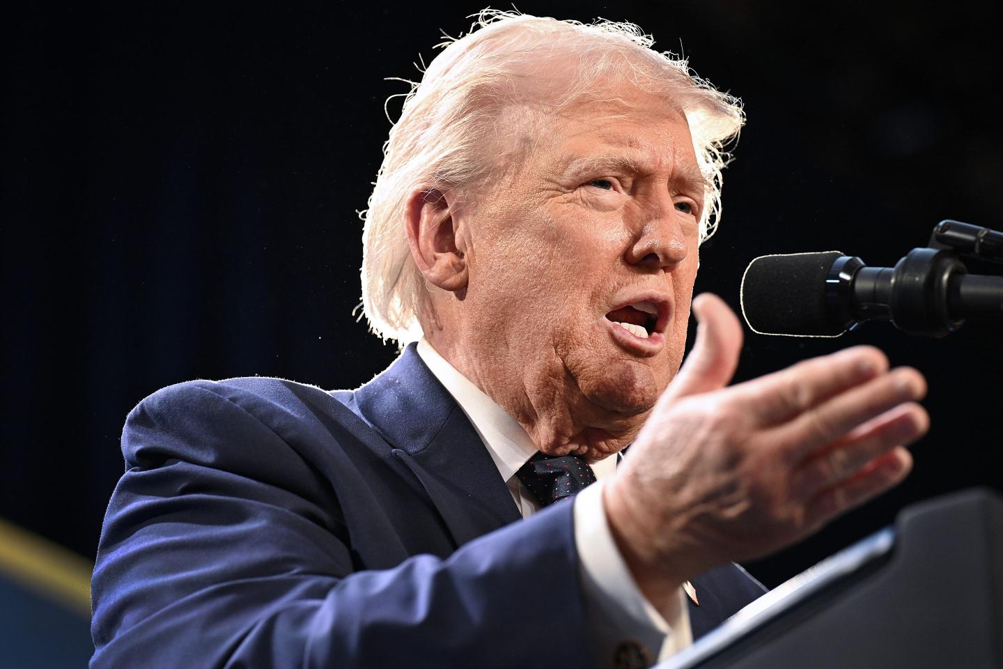 Trump gestures
