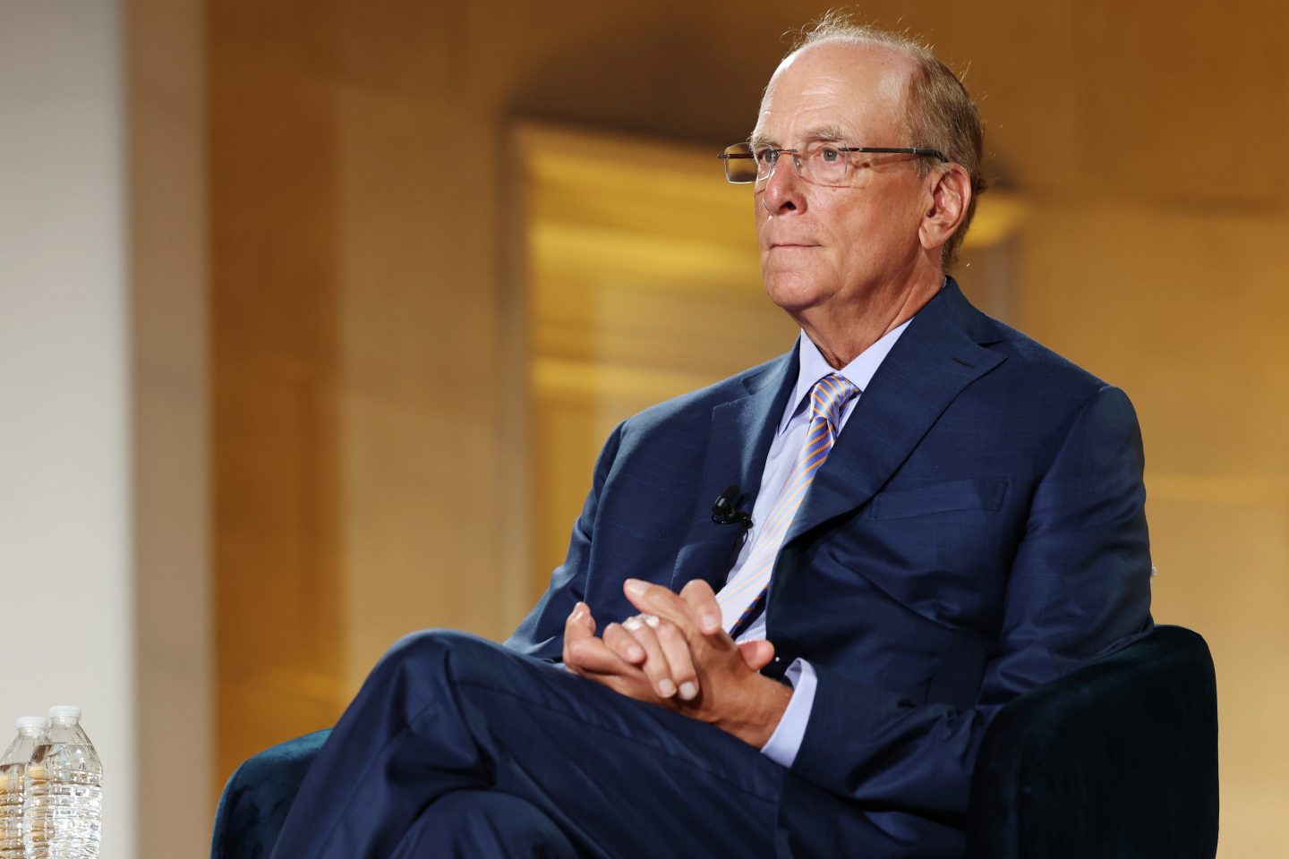 CEO of BlackRock Larry Fink speaks during a panel at the BlackRock Infrastructure Summit on March 11, 2026 in Washington, DC.