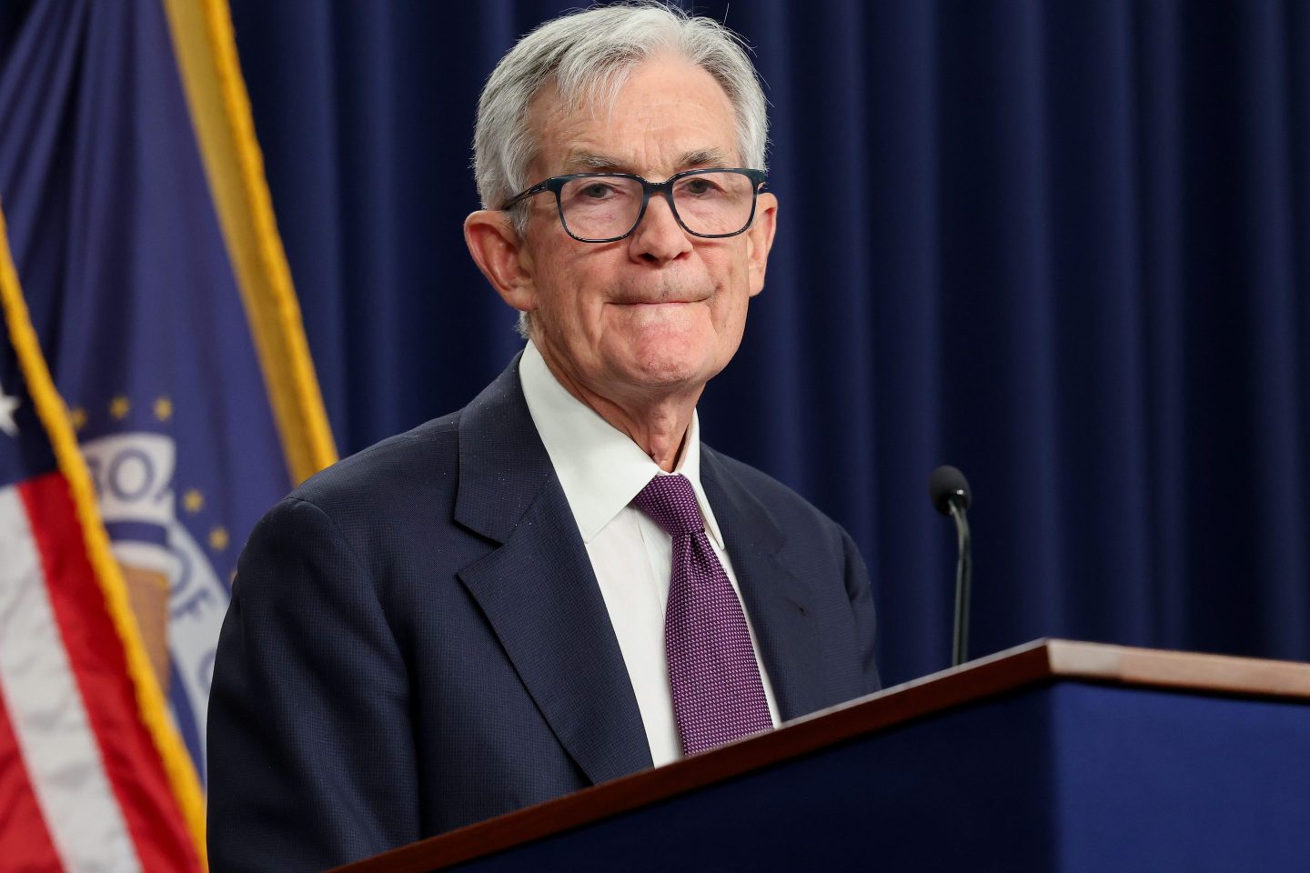 Federal Reserve Chair Jerome Powell takes questions during a press conference following the Federal Open Markets Committee meeting at the Federal Reserve on March 18, 2026 in Washington, DC.