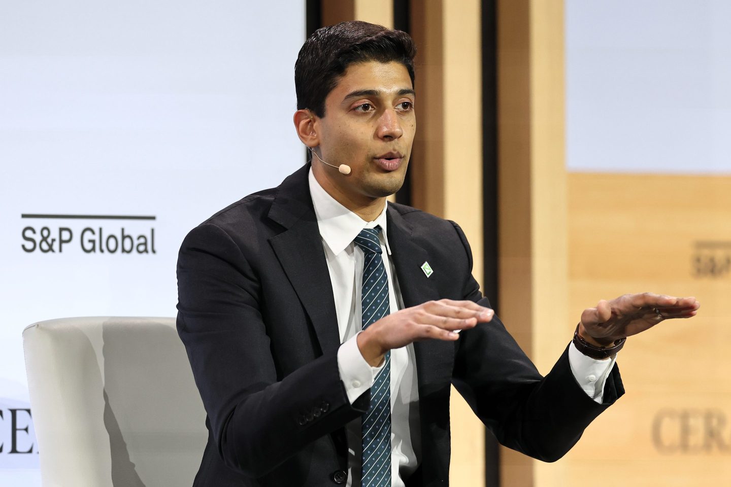 Varun Sivaram, chief executive officer of Emerald AI, at the CERAWeek by S&P Global conference in Houston, Texas, US, on Thursday, March 26, 2026. The event convenes more than 10,000 participants from over 2,350 companies across 89 countries for dialogue on the agenda ahead as the world enters a new era of energy transition. Photographer: Aaron M. Sprecher/Bloomberg via Getty Images