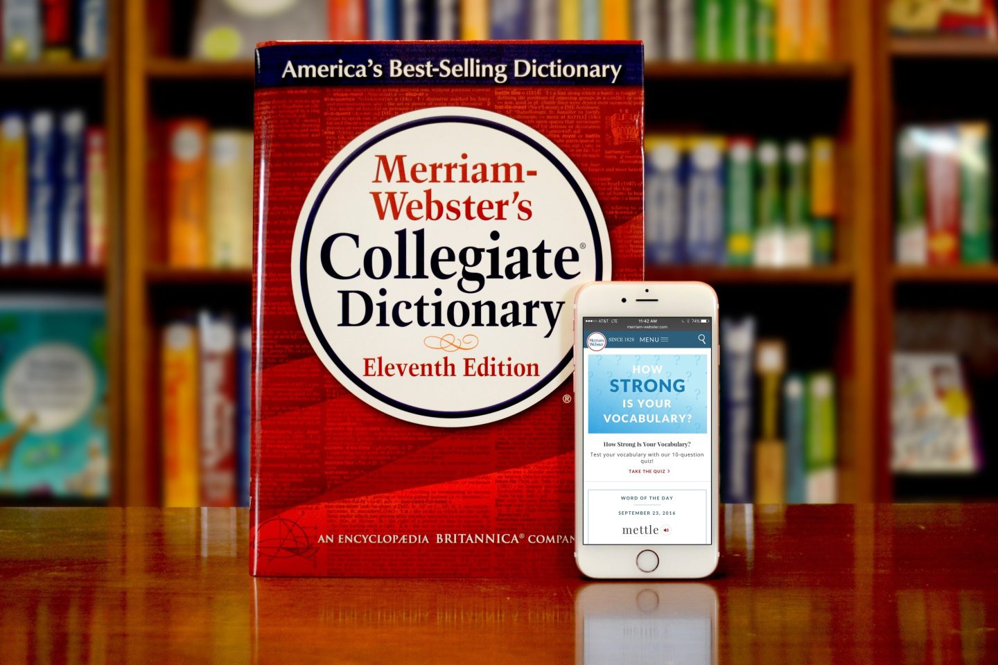 dictionary next to smartphone
