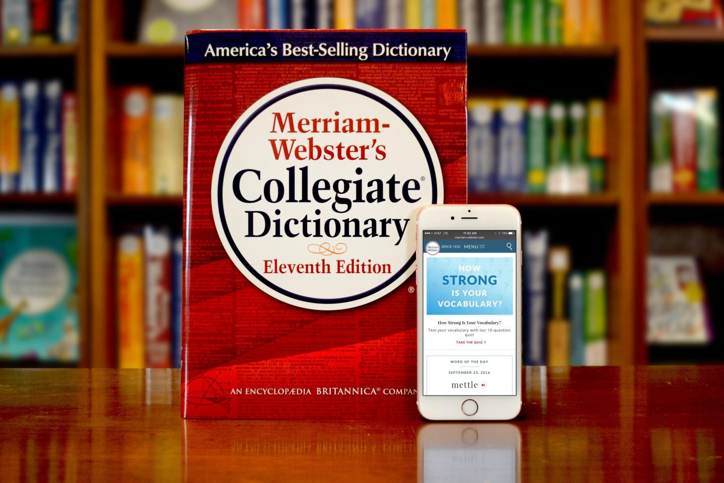 dictionary next to smartphone