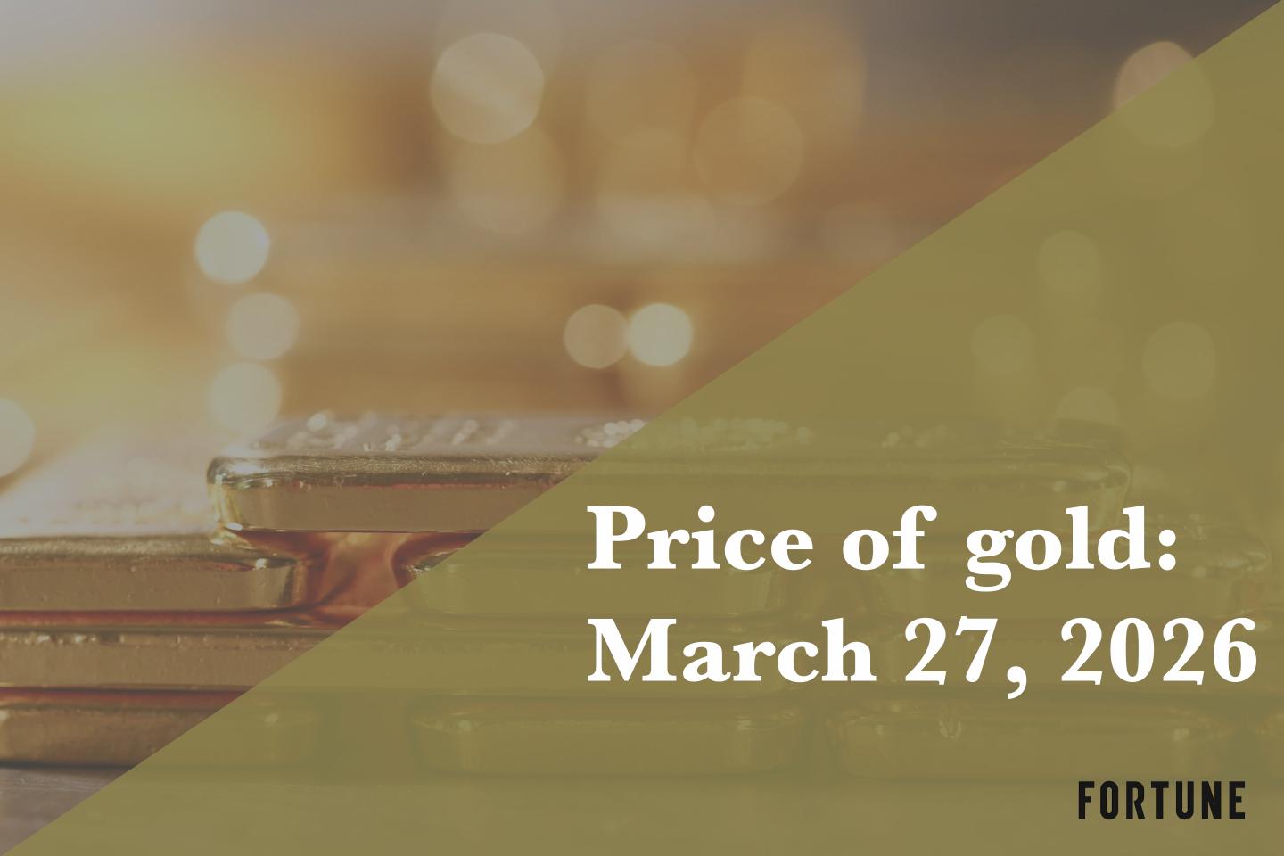 Current price of gold as of March 27, 2026