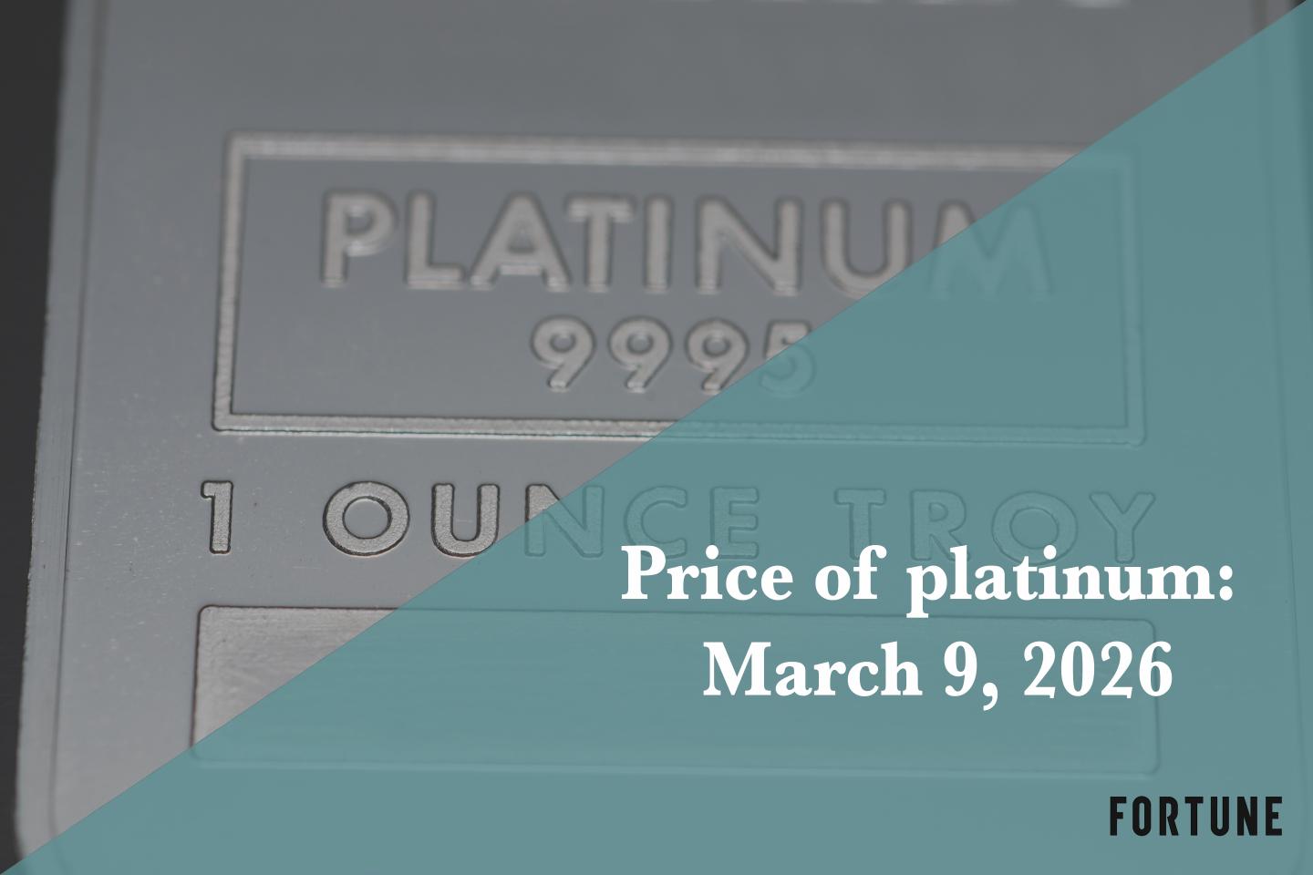 Price of platinum for March 9, 2026