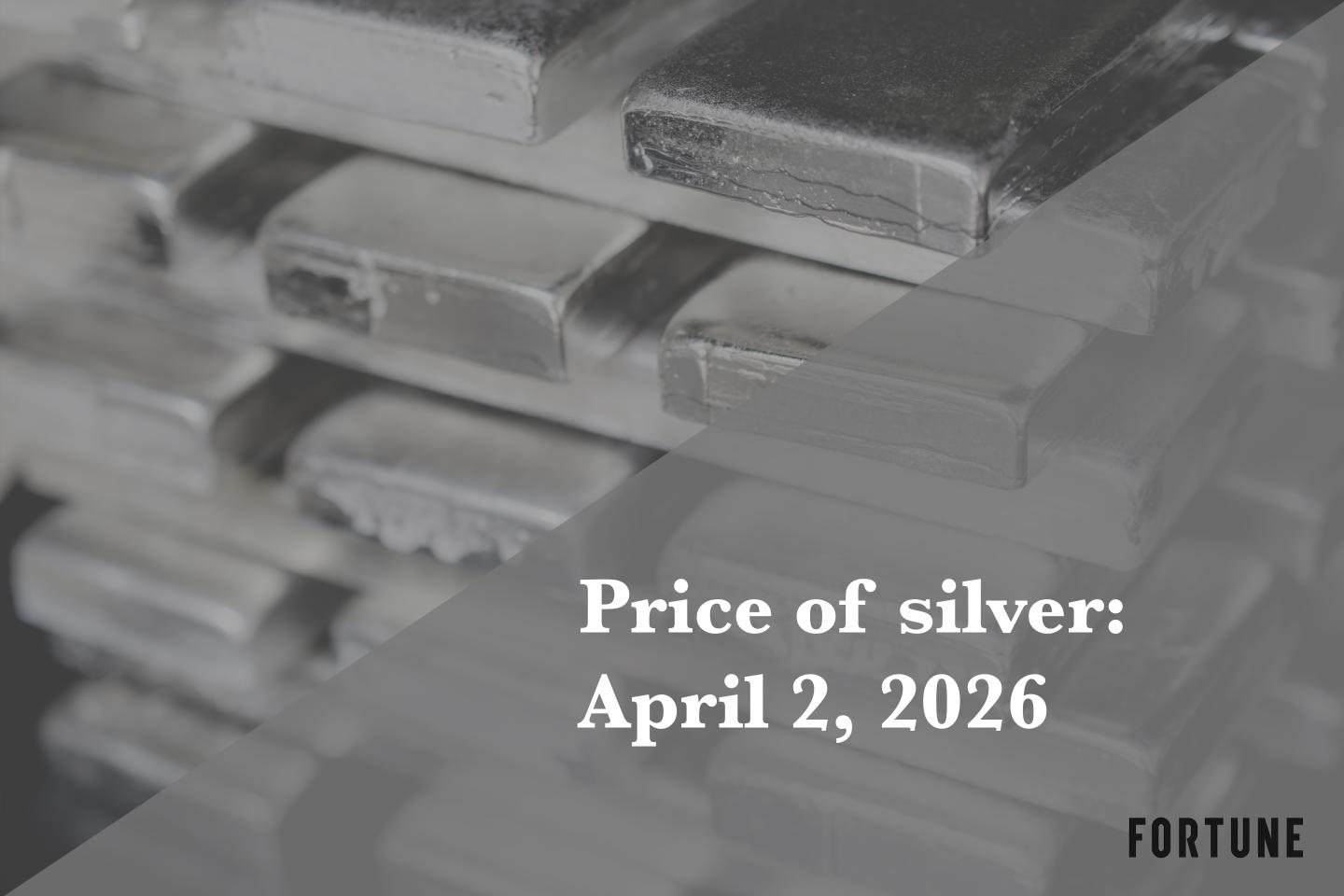 Current price of silver as of Thursday, April 2, 2026