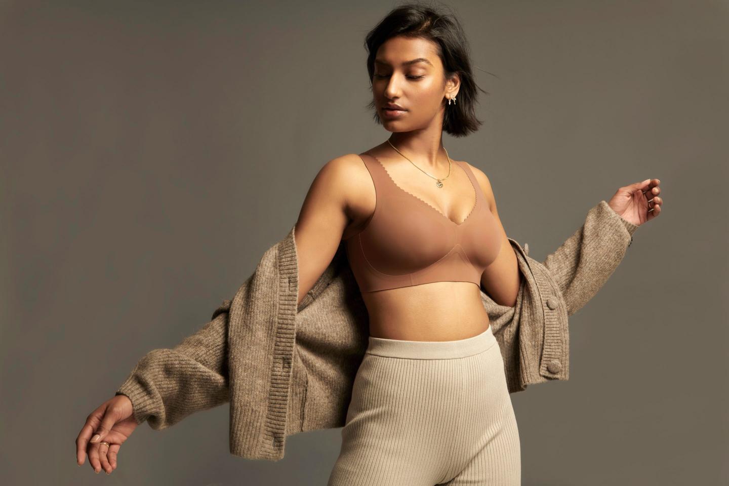 Woman wearing a bra