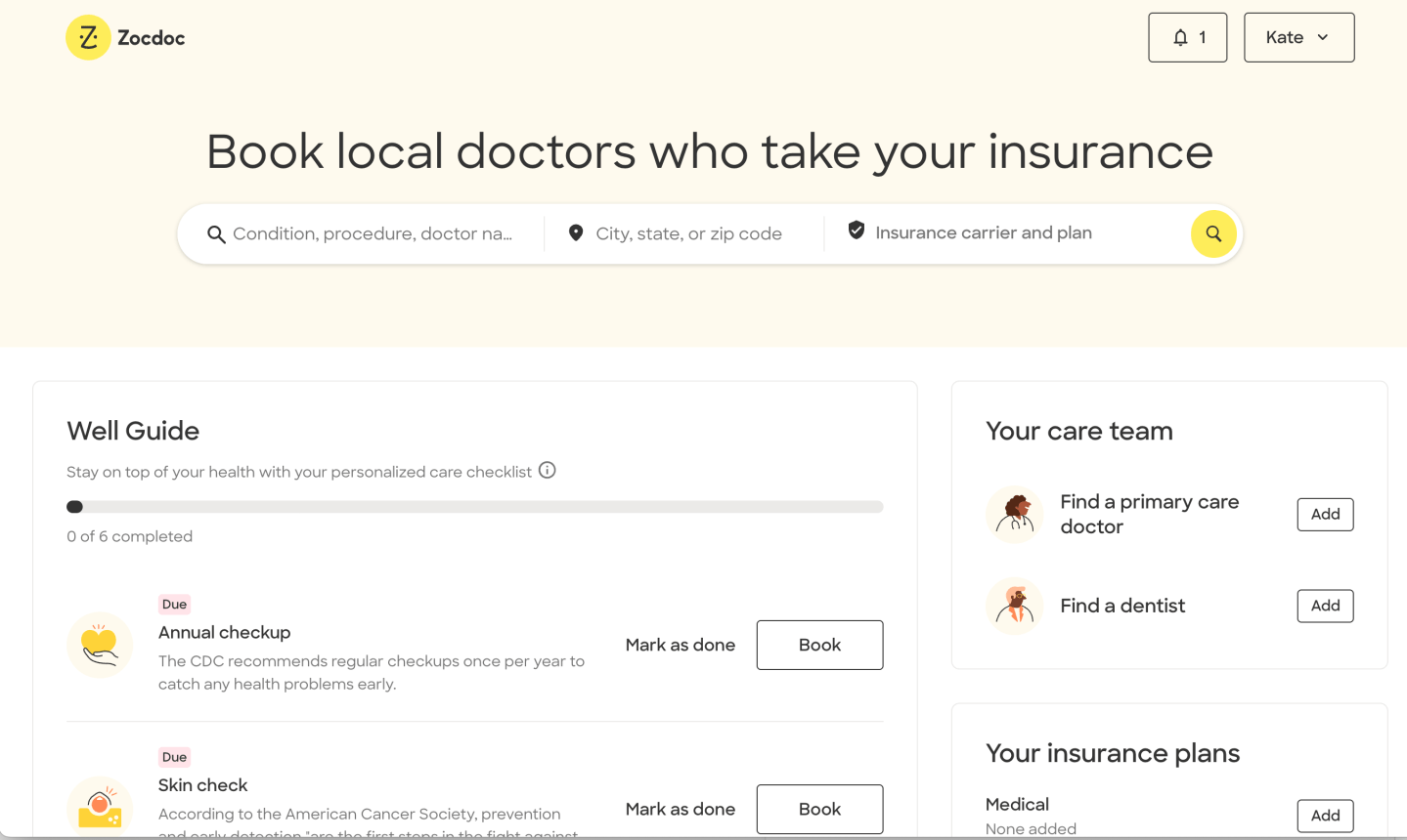 Zocdoc Product 1