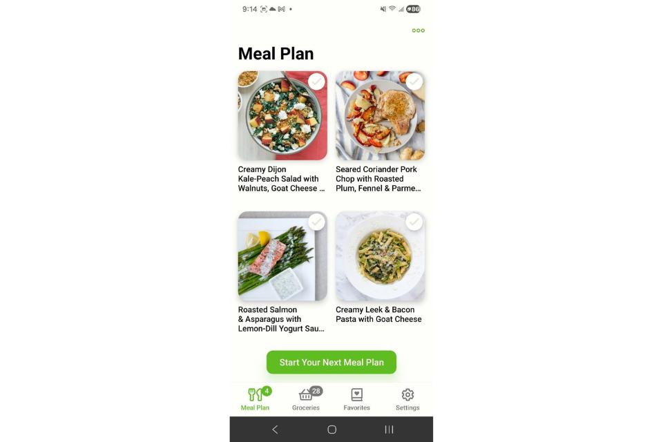 meal planning apps interface