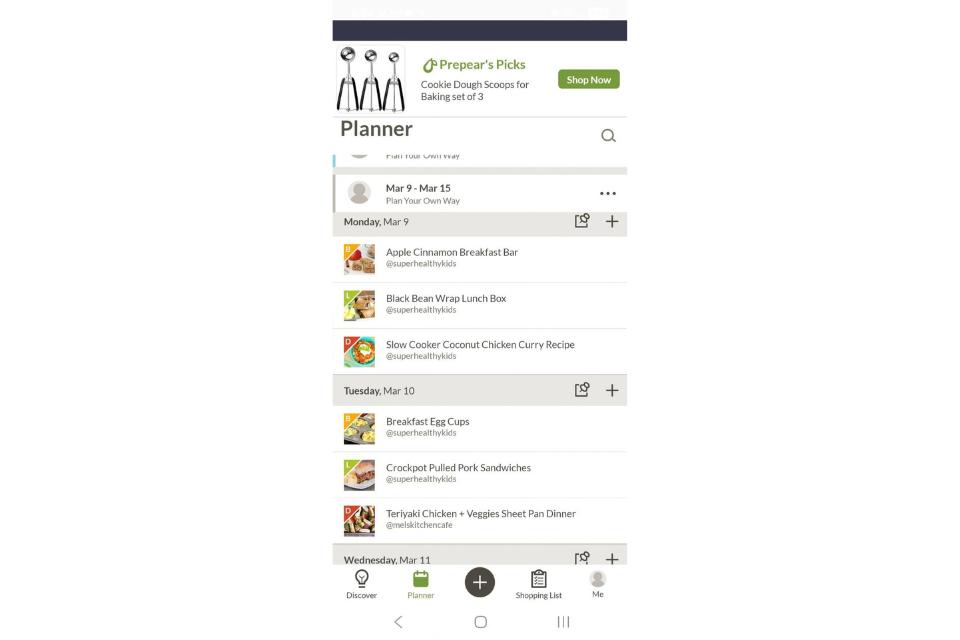 Prepear as best meal planning app