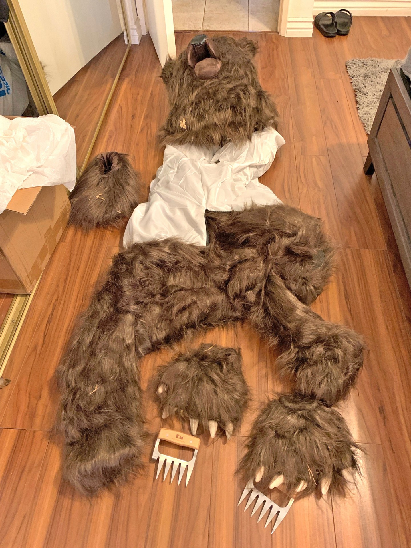 A bizarre insurance scam was exposed as ‘clearly a human in a bear suit’ damaging luxury cars