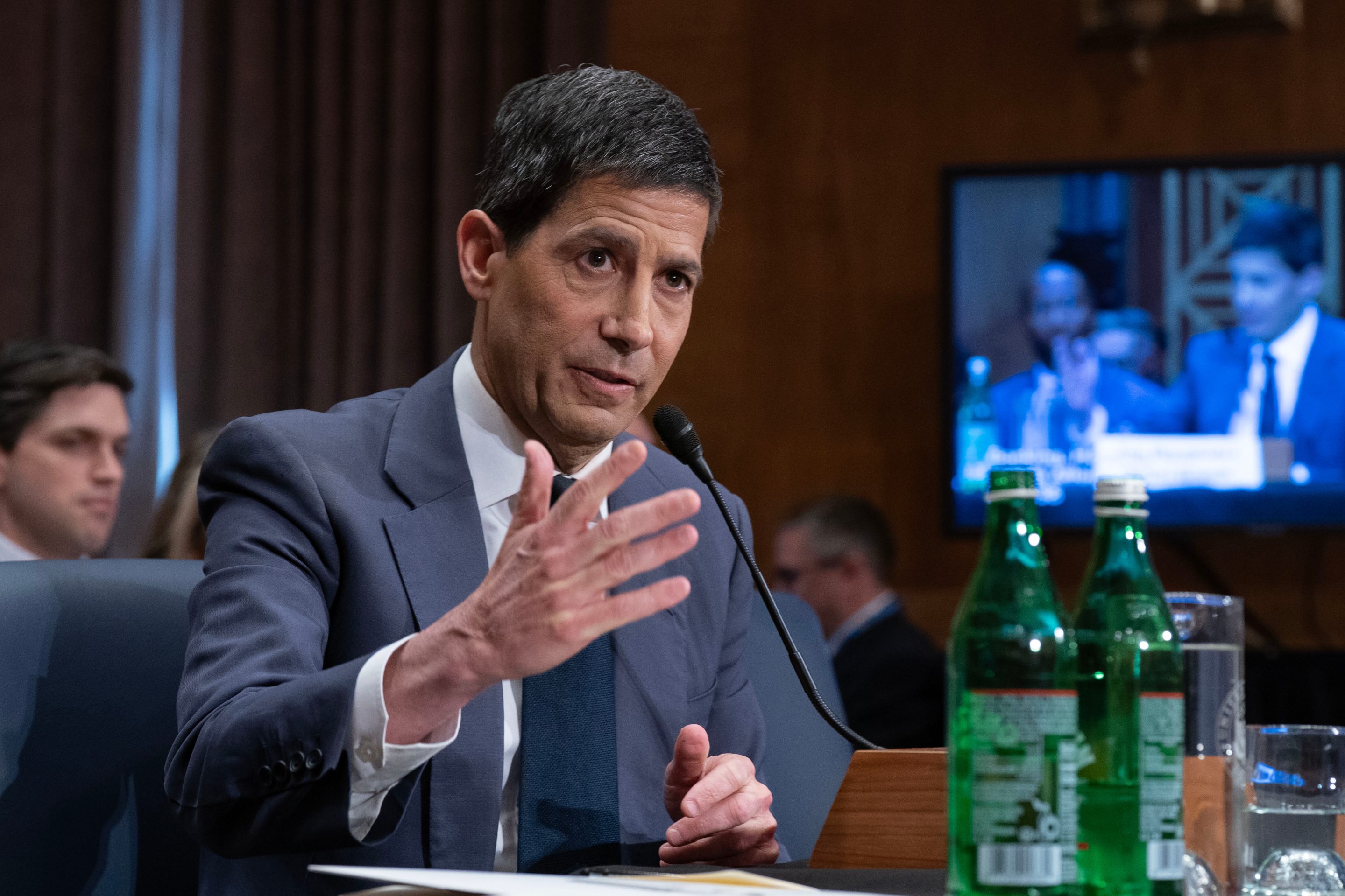 Kevin Warsh testifies during his nomination hearing to be a member and chairman of the Federal Reserve Board of Governors before the Senate Banking, Housing and Urban Affairs Committee on Capitol Hill, on Tuesday, April 21, 2026. 