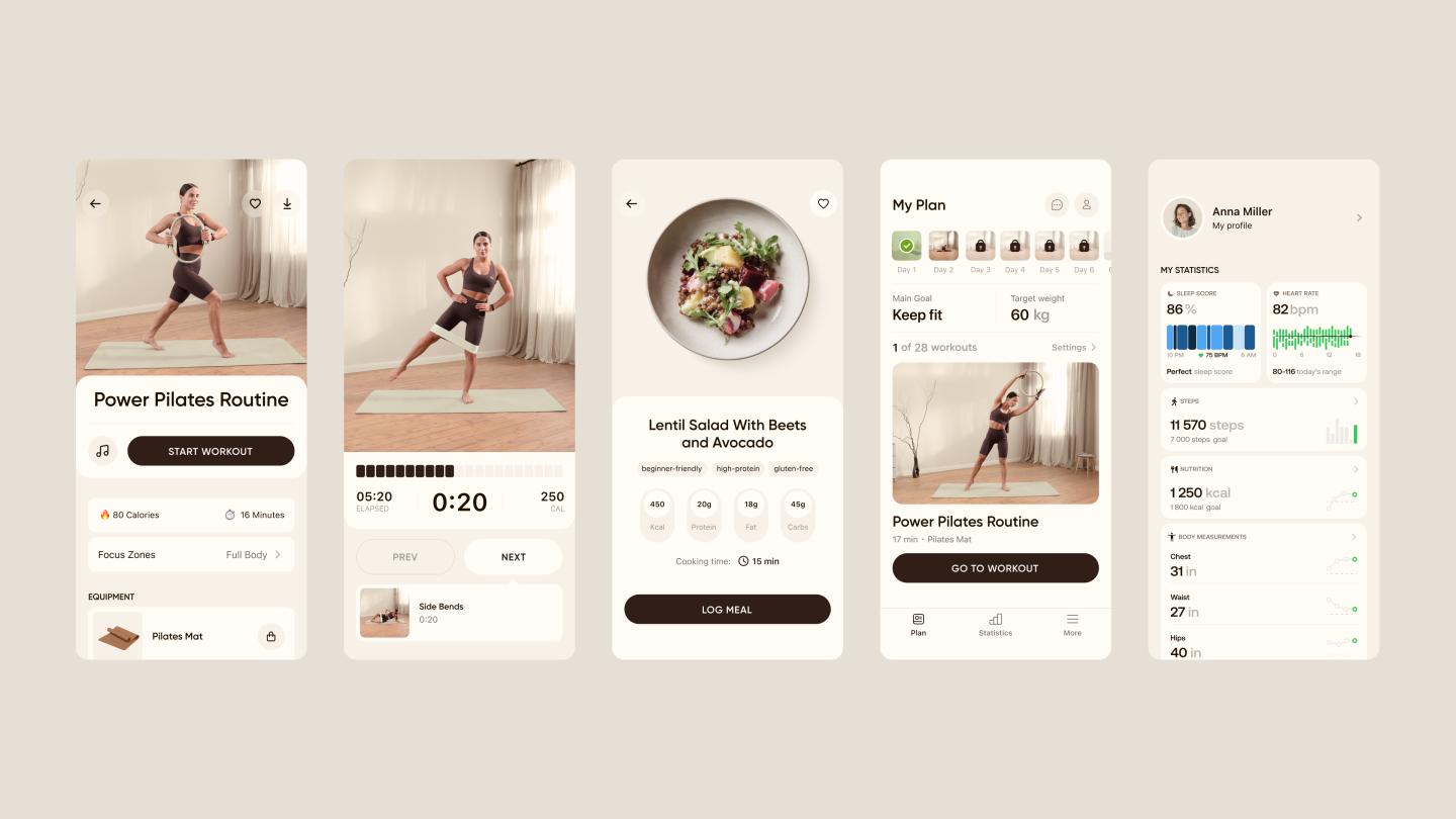 Some screenshots of the BetterMe app.