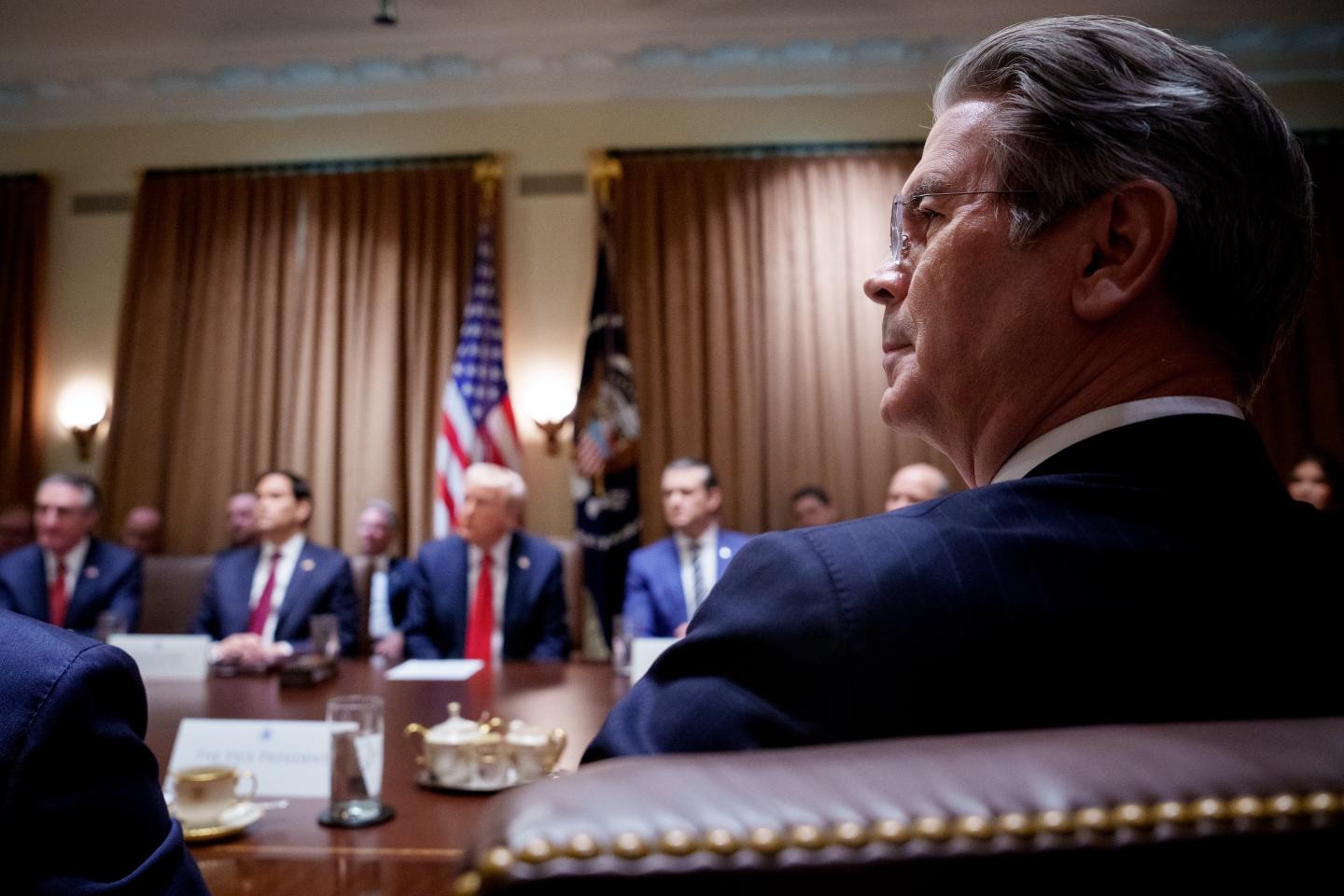 U.S. Treasury Secretary Scott Bessent attends a Cabinet meeting at the White House on February 26, 2025.