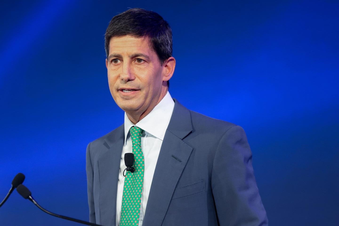 Kevin Warsh at the International Monetary Fund and World Bank Spring Meetings at IMF headquarters in Washington, D.C., April 25, 2025. 