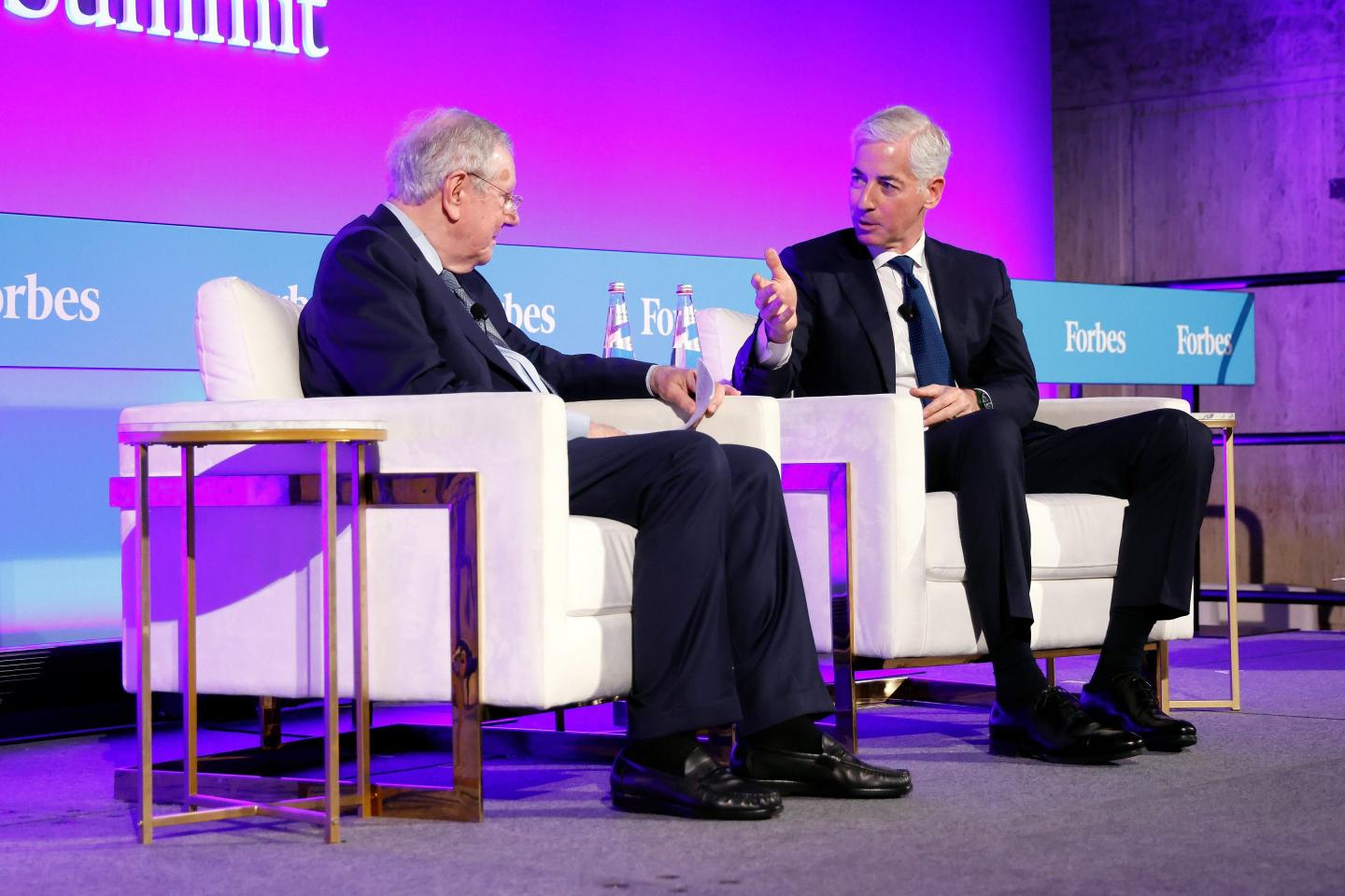 Steve Forbes interviews Bill Ackman at the 2025 Forbes Iconoclast Summit at Cipriani 25 Broadway on June 05, 2025 in New York City. 