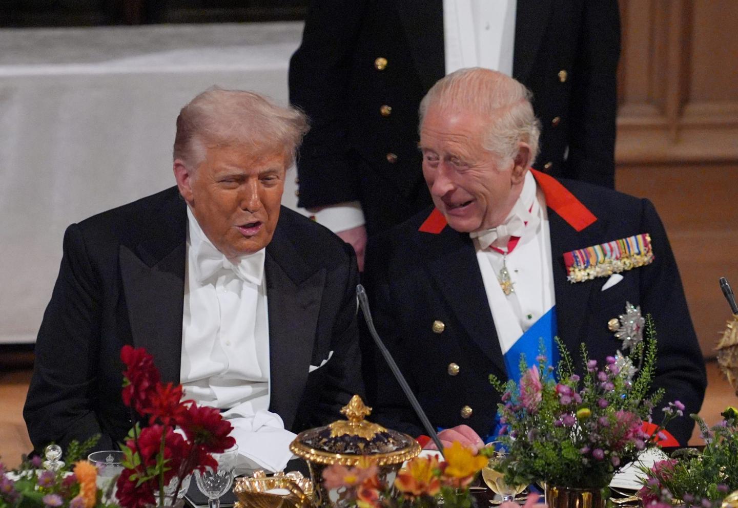 U.S. President Donald Trump with King Charles III at Windsor Castle, Sept. 17, 2025.