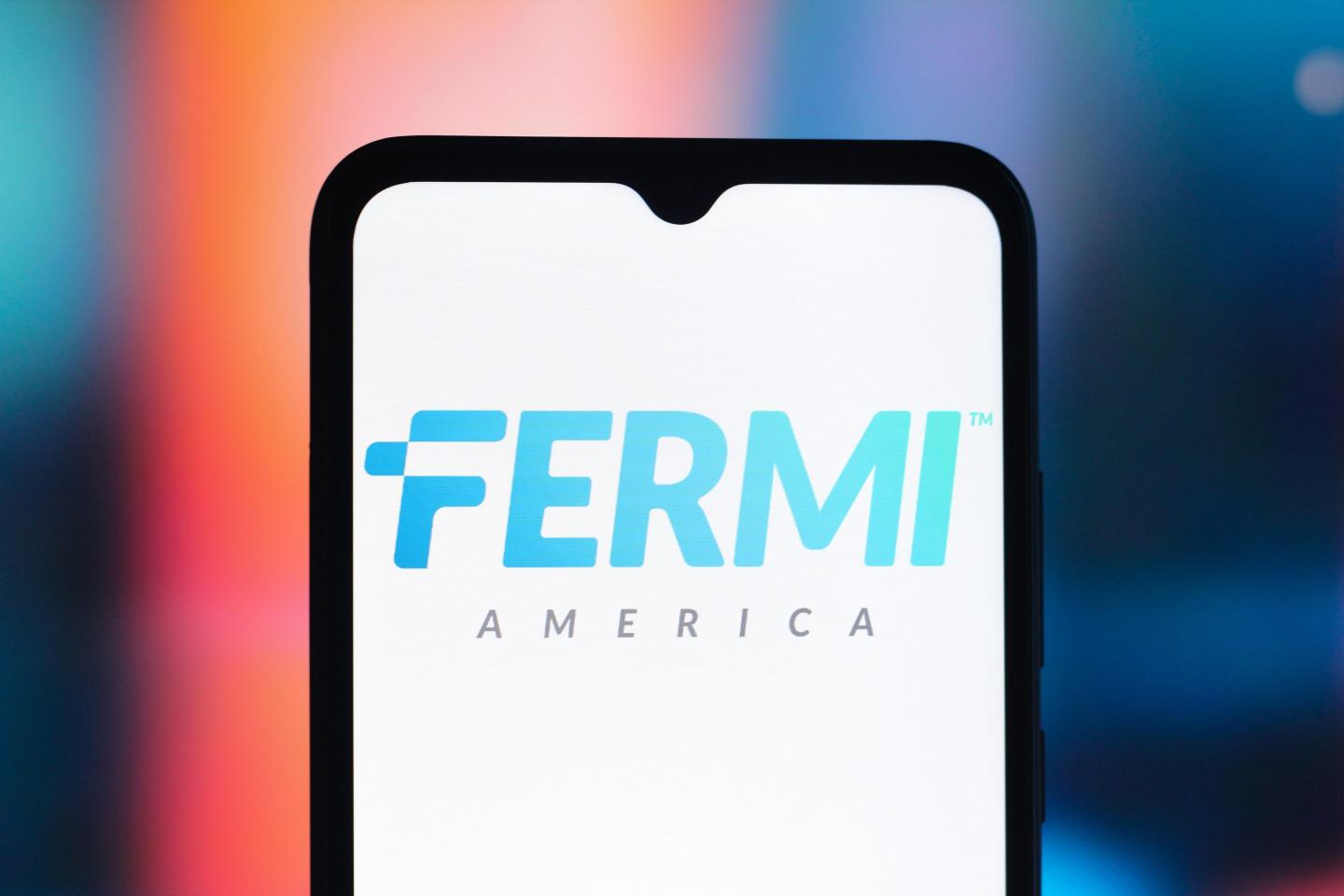 In this photo illustration, the Fermi America logo is seen displayed on a smartphone screen.
