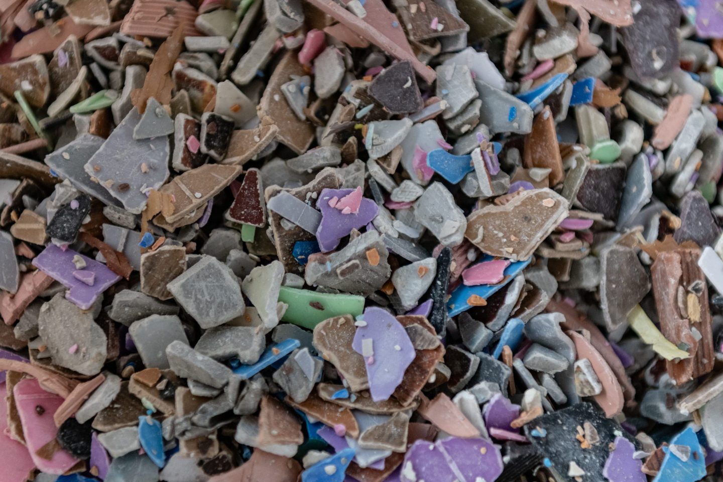 A pile of shredded plastic in Vietnam