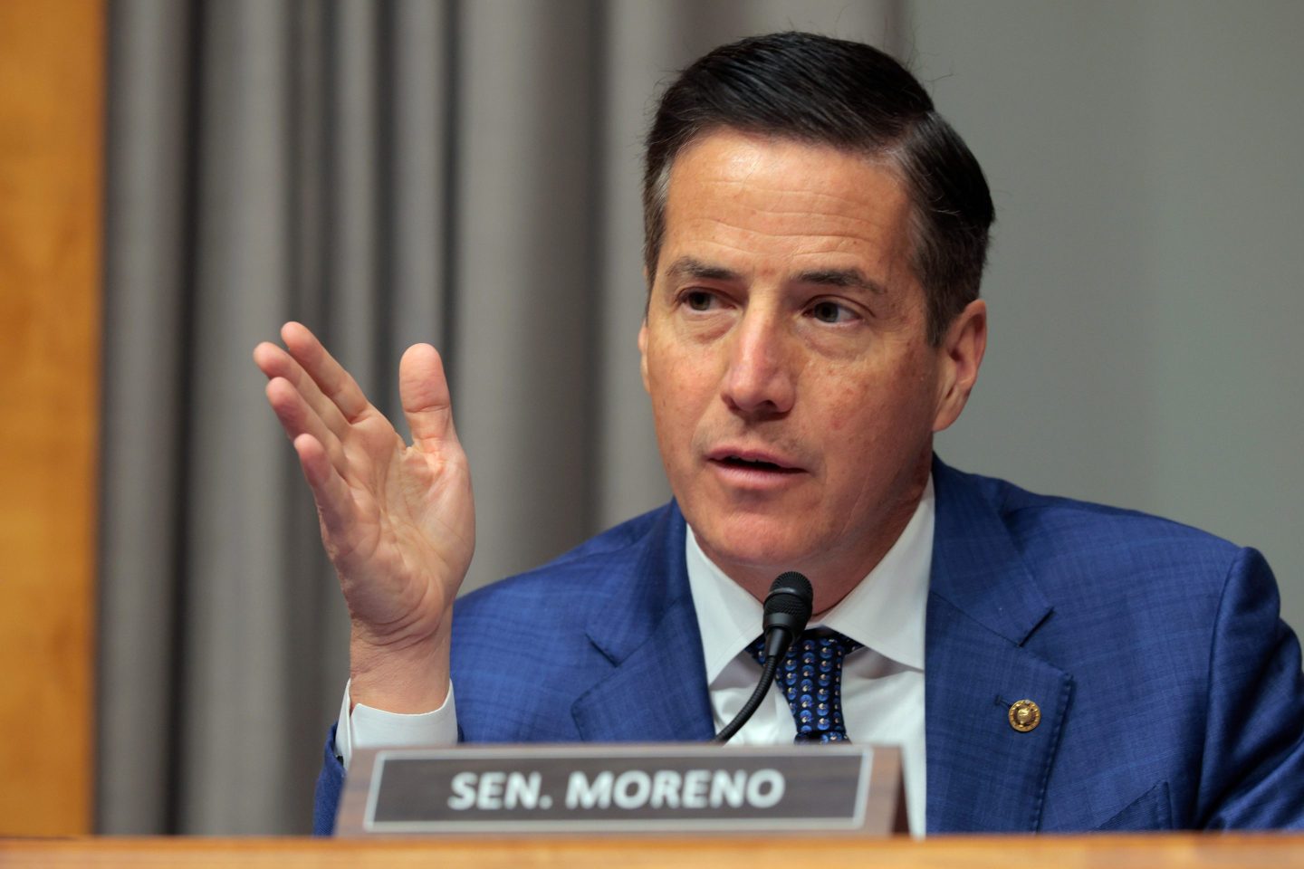 Moreno gestures with his hand