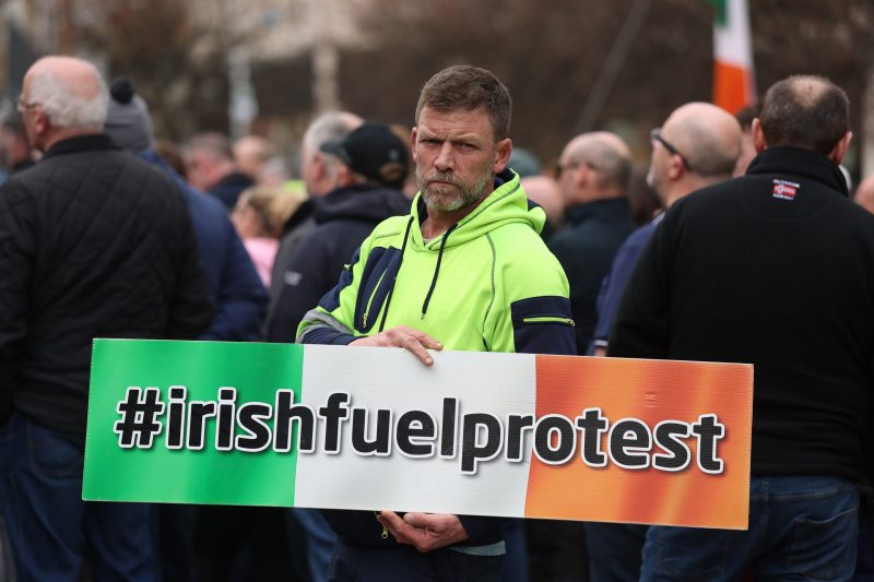 Over a third of Ireland’s fuel stations are empty and truck and tractor drivers are protesting nationwide
