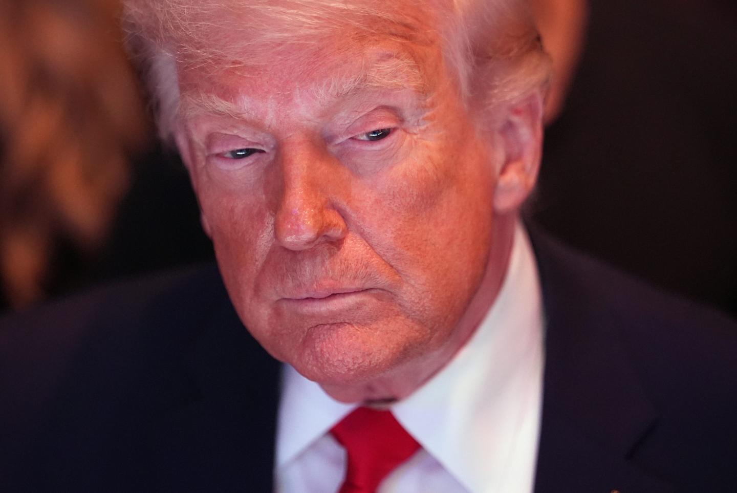 U.S. President Donald Trump attends UFC 327 at Kaseya Center on April 11, 2026 in Miami, Florida.