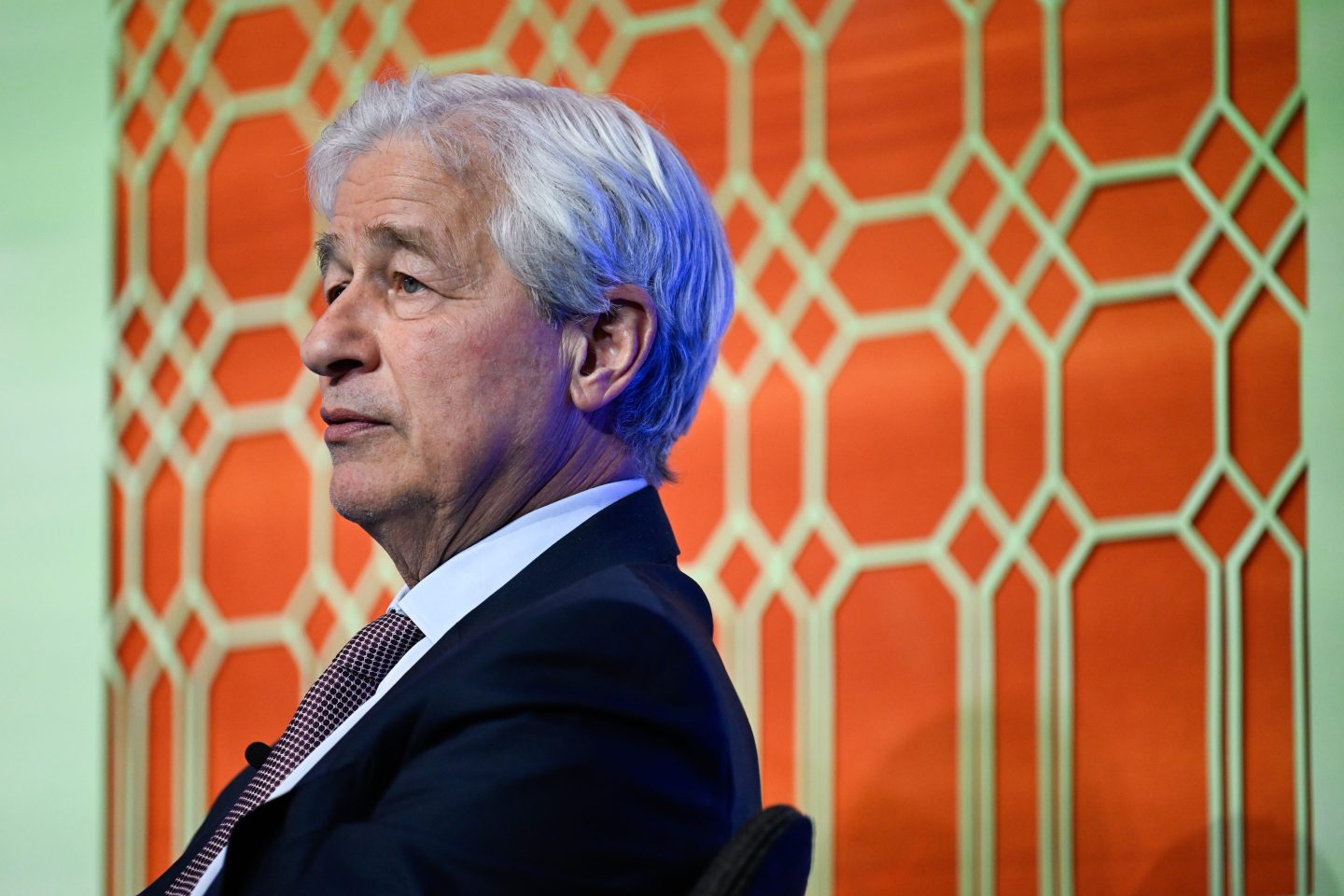 Jamie Dimon, chief executive officer of JPMorgan Chase &amp; Co., at the Norges Bank Investment Management annual investment conference in Oslo, Norway, on Tuesday, April 28, 2026.